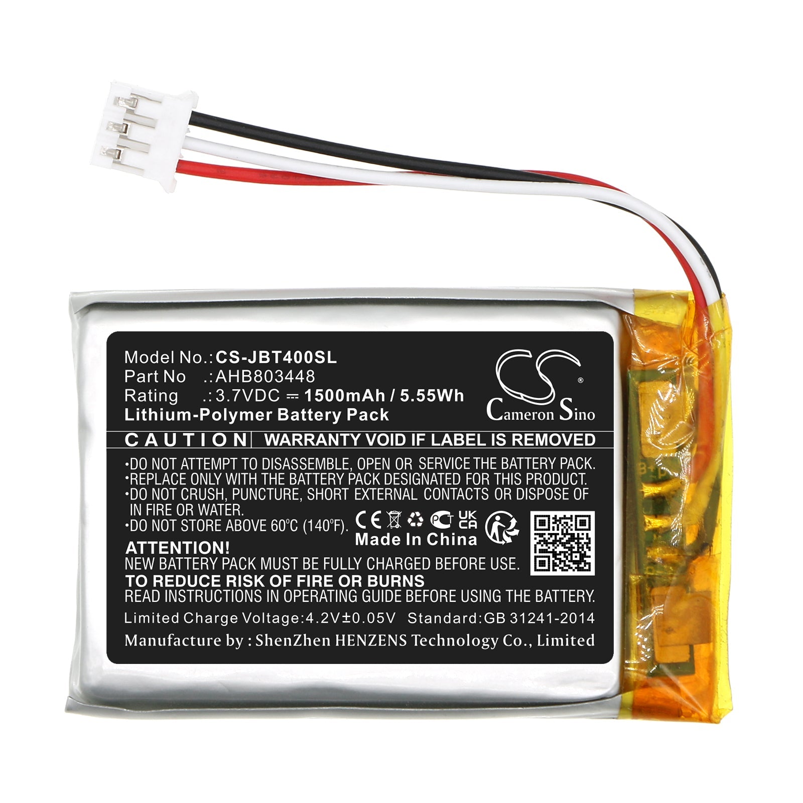 Li-Polymer, Speaker Battery fits Jbl Tuner 3, 3.7V, 1500mAh Speaker Cameron Sino Technology Limited