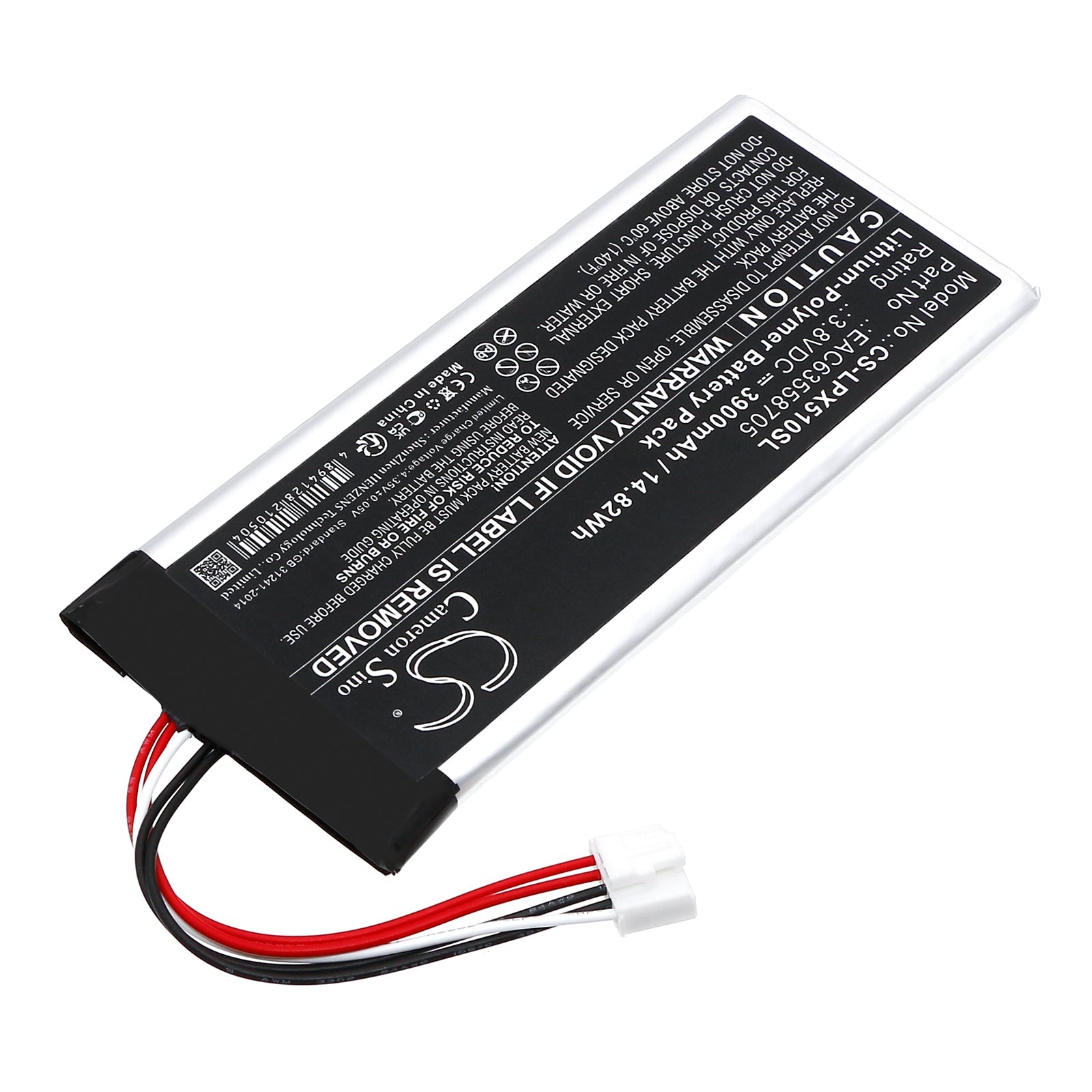 Li-Polymer, Speaker Battery fits Lg Xboom Go Dxg5q, Xg5qbk, 3.8V, 3900mAh Speaker Cameron Sino Technology Limited