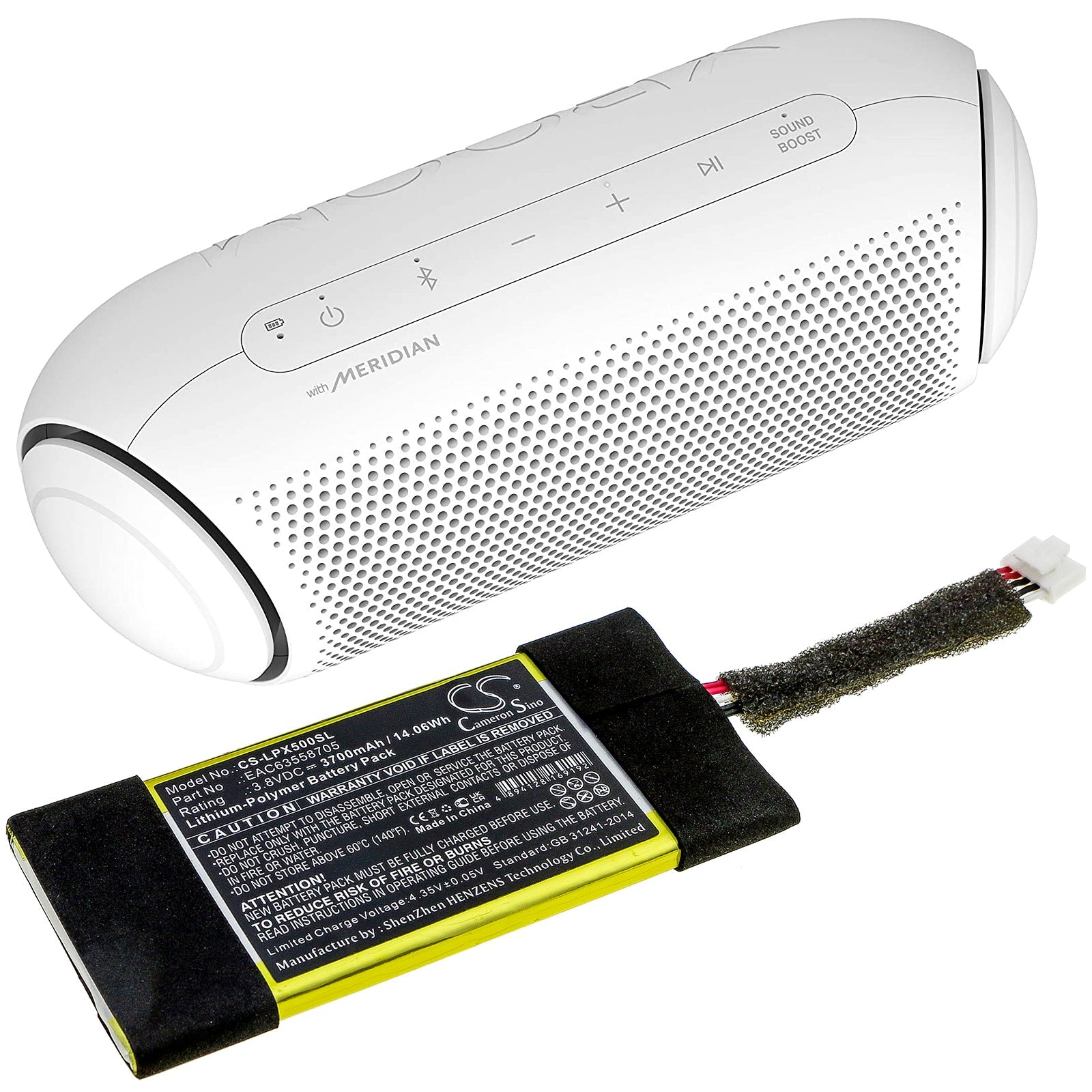 Li-Polymer Speaker Battery fits Lg, Xboom Go Pl5 3.8V, 3700mAh Speaker Cameron Sino Technology Limited