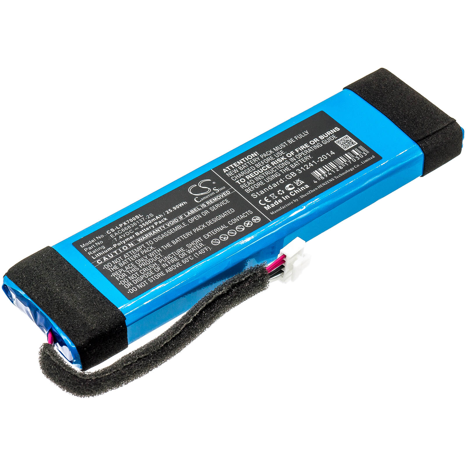 Li-Polymer Speaker Battery fits Lg, Xboom Go Pl7 7.4V, 3500mAh Speaker Cameron Sino Technology Limited