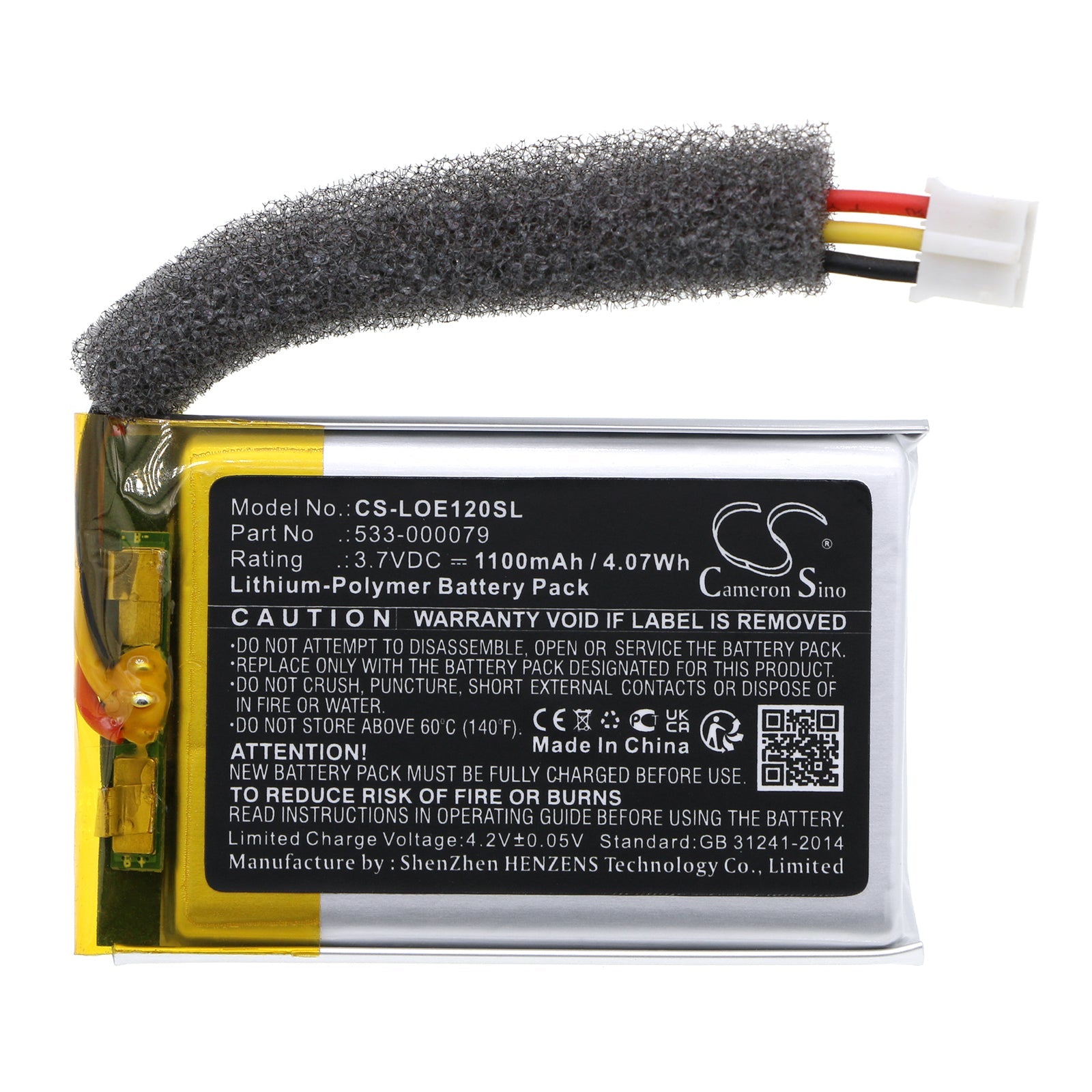 Li-Polymer, Speaker Battery fits Logitech S-00120, Ue Mobile Boombox, 3.7V, 1100mAh Speaker Cameron Sino Technology Limited