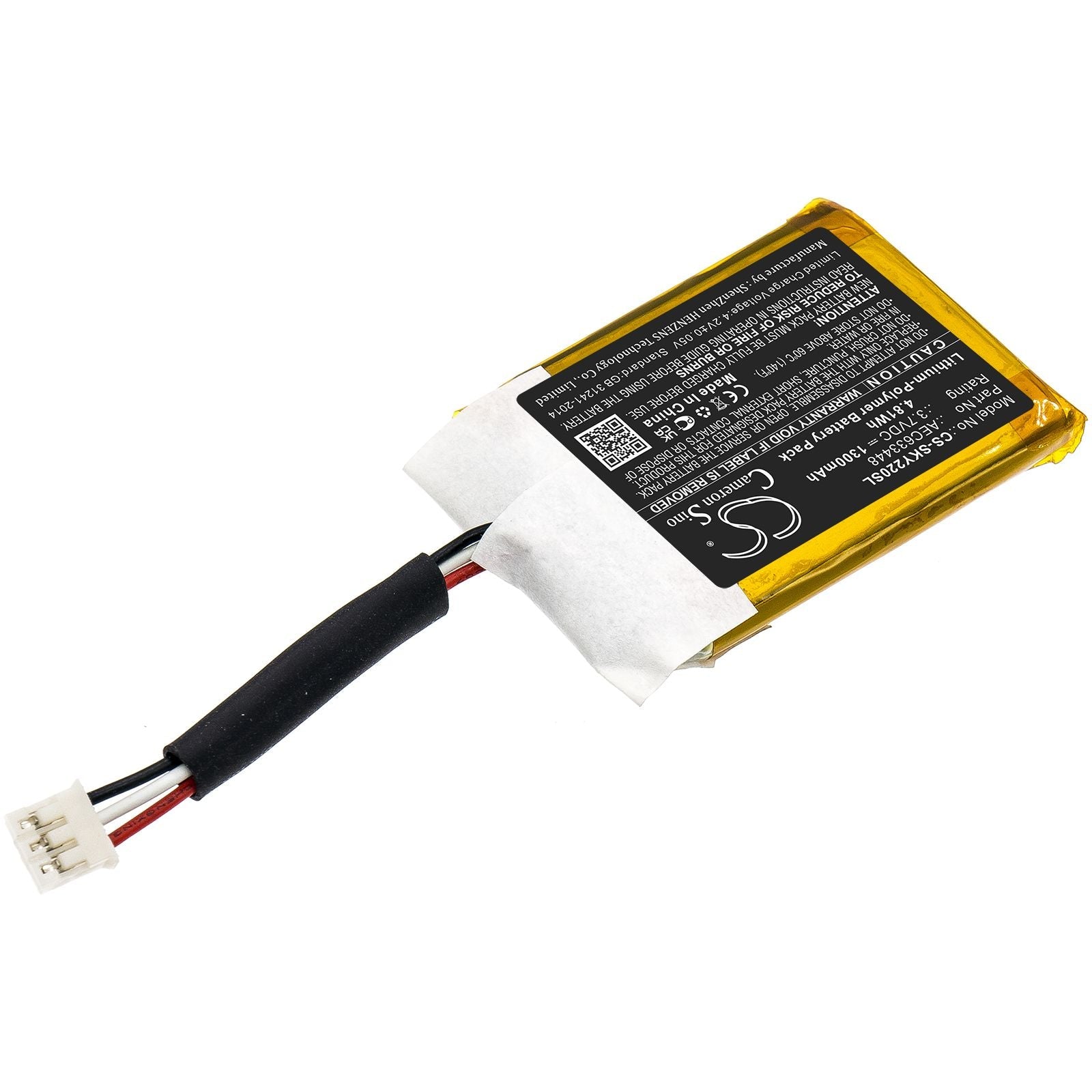 Li-Polymer Speaker Battery fits Skullcandy, Ambush, Stayloud, Y22-sk2013008 3.7V, 1300mAh Speaker Cameron Sino Technology Limited