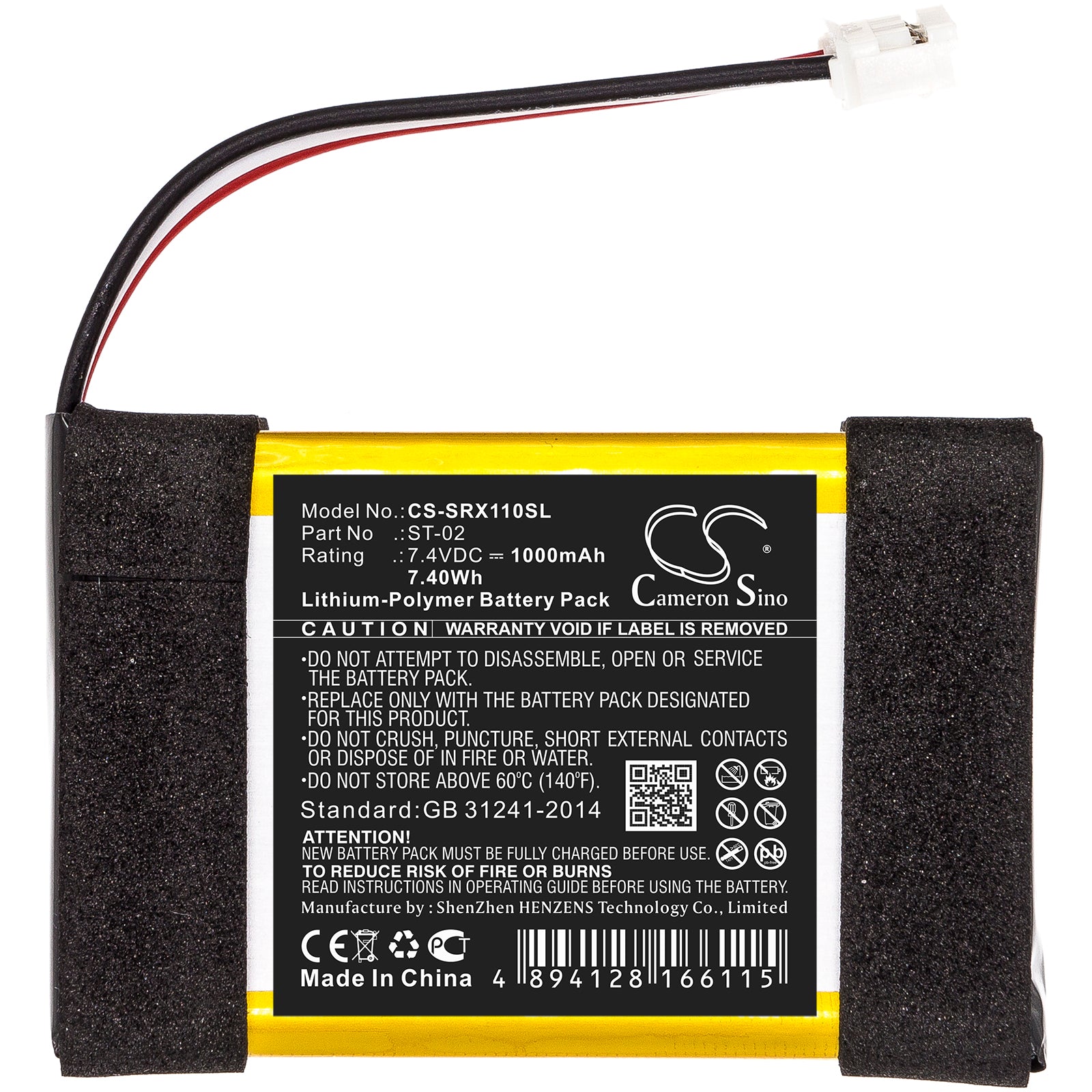 Li-Polymer Speaker Battery fits Sony, Srs-x11 7.4V, 1000mAh Speaker Cameron Sino Technology Limited
