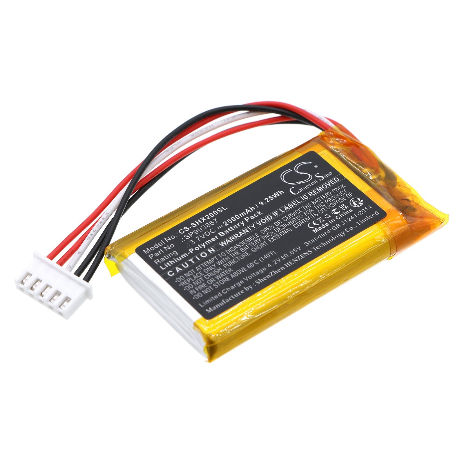 Li-Polymer, Speaker Battery fits Sony Srs-xe200, 3.7V, 2500mAh Speaker Cameron Sino Technology Limited