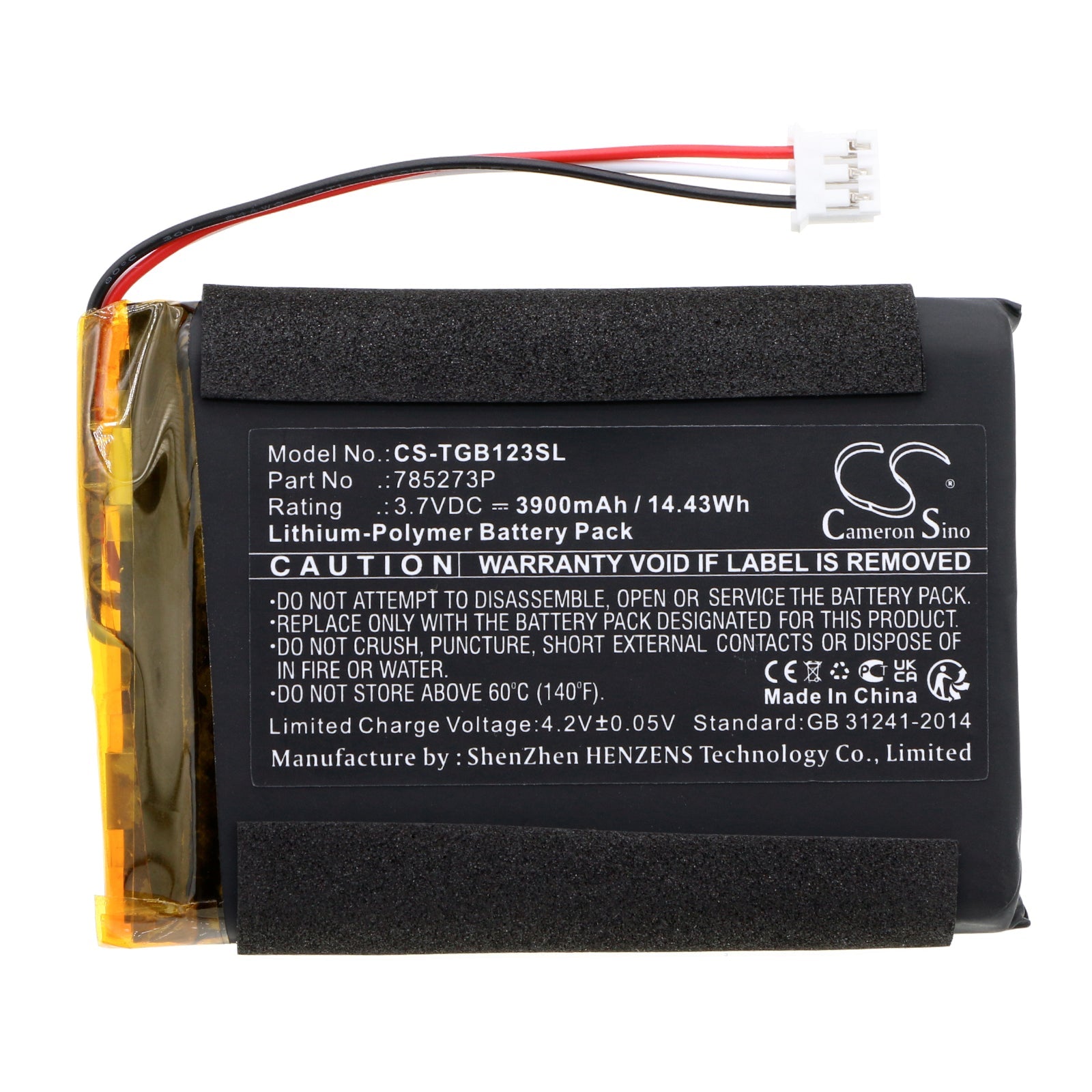 Li-Polymer, Speaker Battery fits Tigermedia 1233, Tigerbox Touch, 3.7V, 3900mAh Speaker Cameron Sino Technology Limited