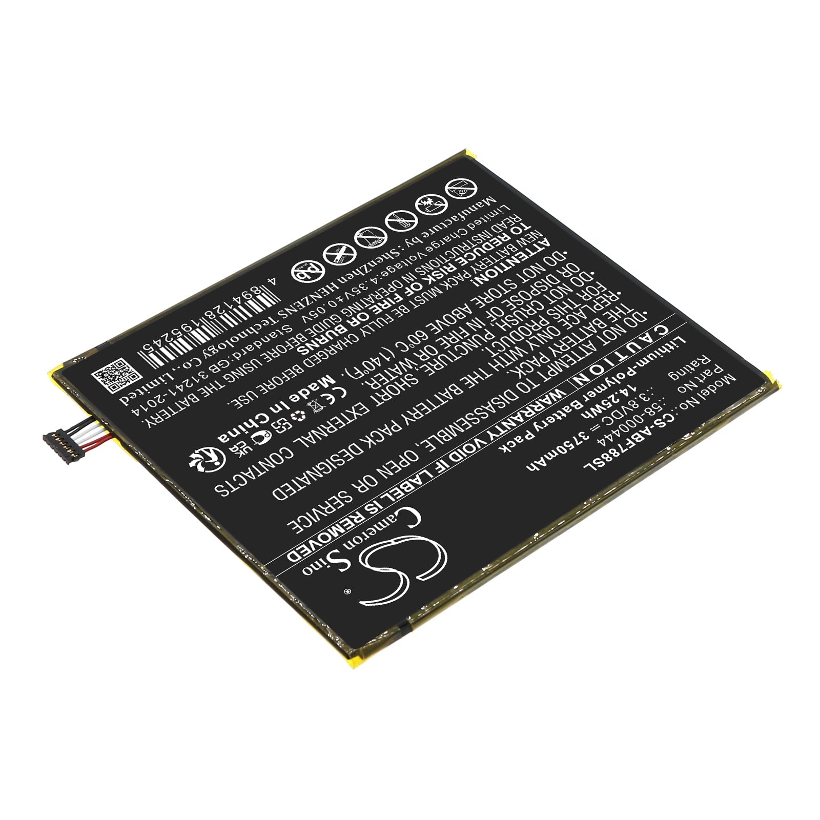 Li-Polymer, Tablet Battery fits Amazon P8at8z, Kindle Fire 7 2th, 3.8V, 3750mAh Tablet Cameron Sino Technology Limited