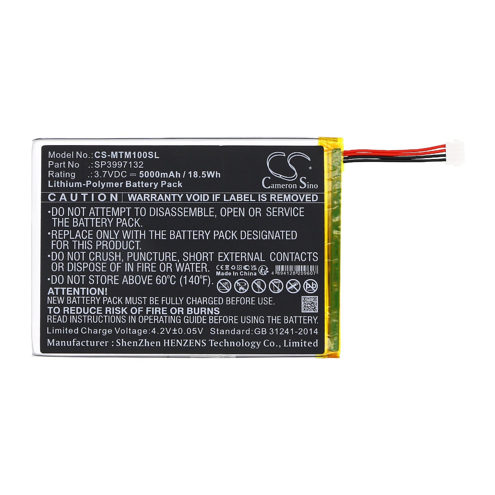 Li-Polymer, Tablet Battery fits Micros Mtablet, 3.7V, 5000mAh Tablet Cameron Sino Technology Limited
