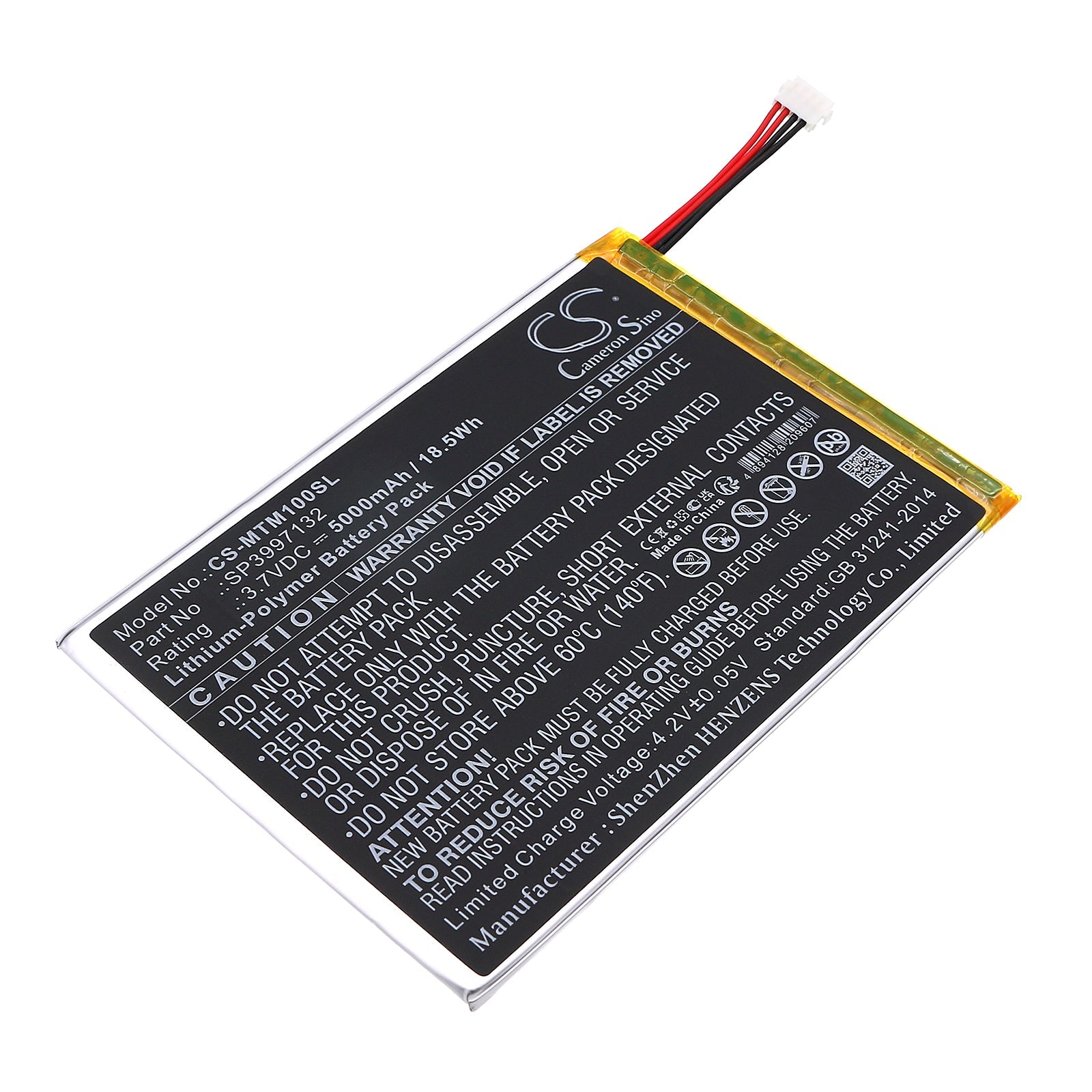Li-Polymer, Tablet Battery fits Micros Mtablet, 3.7V, 5000mAh Tablet Cameron Sino Technology Limited