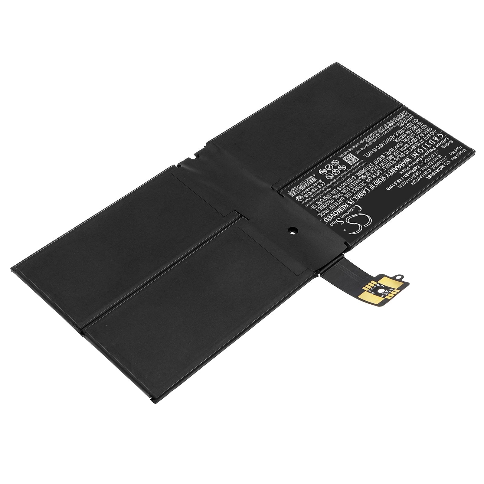 Li-Polymer, Tablet Battery fits Microsoft Surface Pro 7 1960, Surface Pro 7 Plus, 7.58V, 6400mAh Tablet Cameron Sino Technology Limited