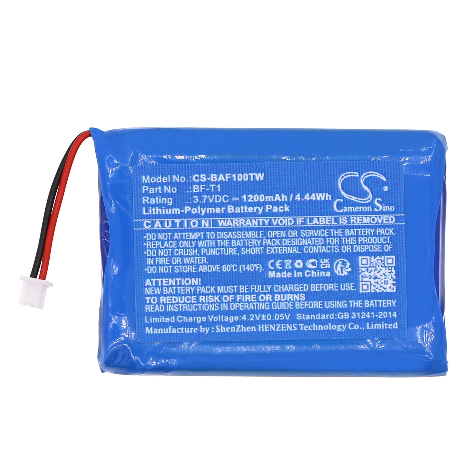 Li-Polymer, Two-Way Radio Battery fits Baofeng Bf-t1, Bf-t1 Uhf, 3.7V, 1200mAh Two-Way Radio Cameron Sino Technology Limited