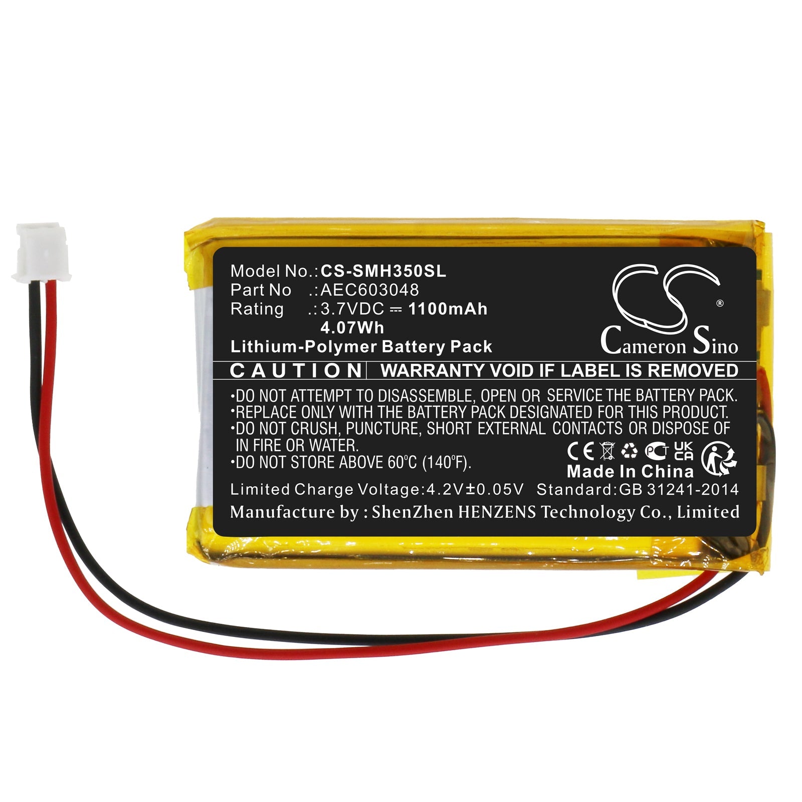 Li-Polymer, Two-Way Radio Battery fits Simrad Hs35, 3.7V, 1100mAh Two-Way Radio Cameron Sino Technology Limited