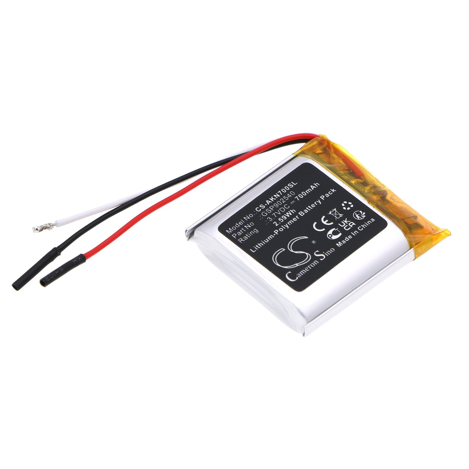 Li-Polymer, Wireless Headset Battery fits Akg N700nc, 3.7V, 700mAh Wireless Headset Cameron Sino Technology Limited