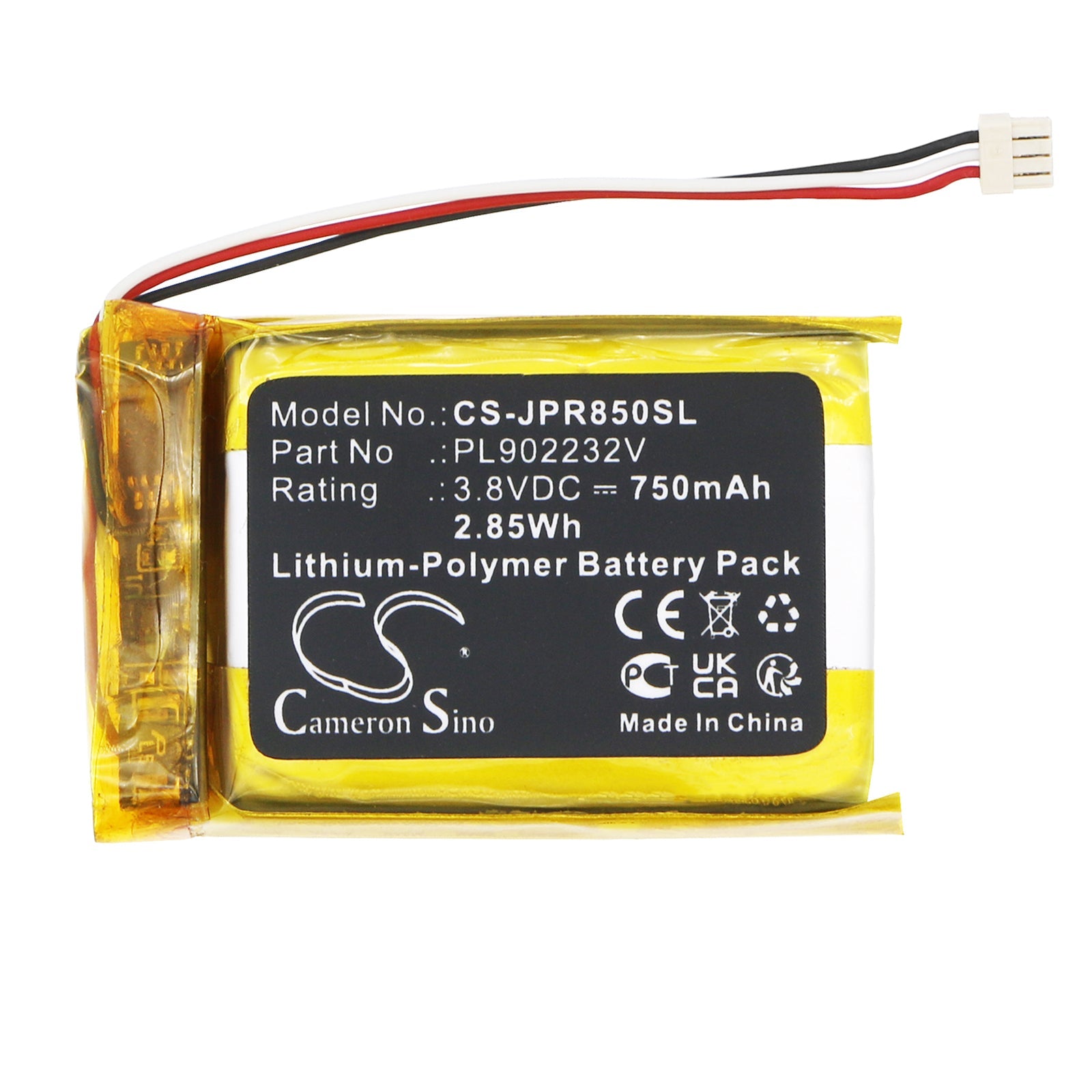 Li-Polymer, Wireless Headset Battery fits Jabra Elite 85t Charging Case, 3.8V, 750mAh Wireless Headset Cameron Sino Technology Limited