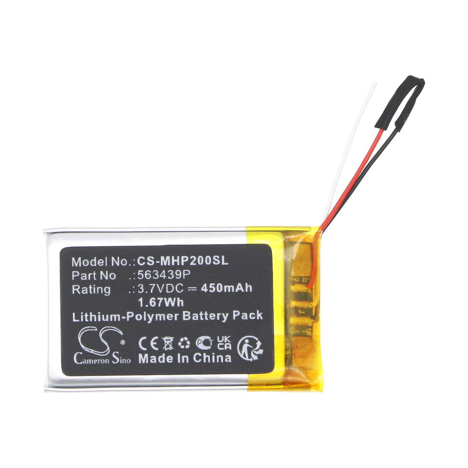 Li-Polymer, Wireless Headset Battery fits Microsoft Surface Headphones 2, 3.7V, 450mAh Wireless Headset Cameron Sino Technology Limited