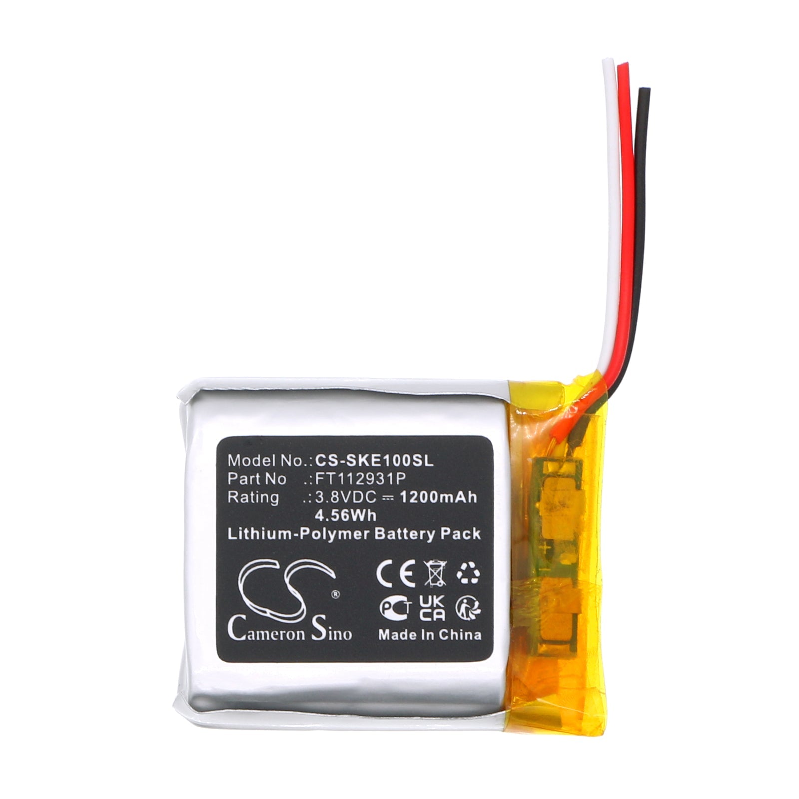 Li-Polymer, Wireless Headset Battery fits Skullcandy Crusher Evo, 3.8V, 1200mAh Wireless Headset Cameron Sino Technology Limited