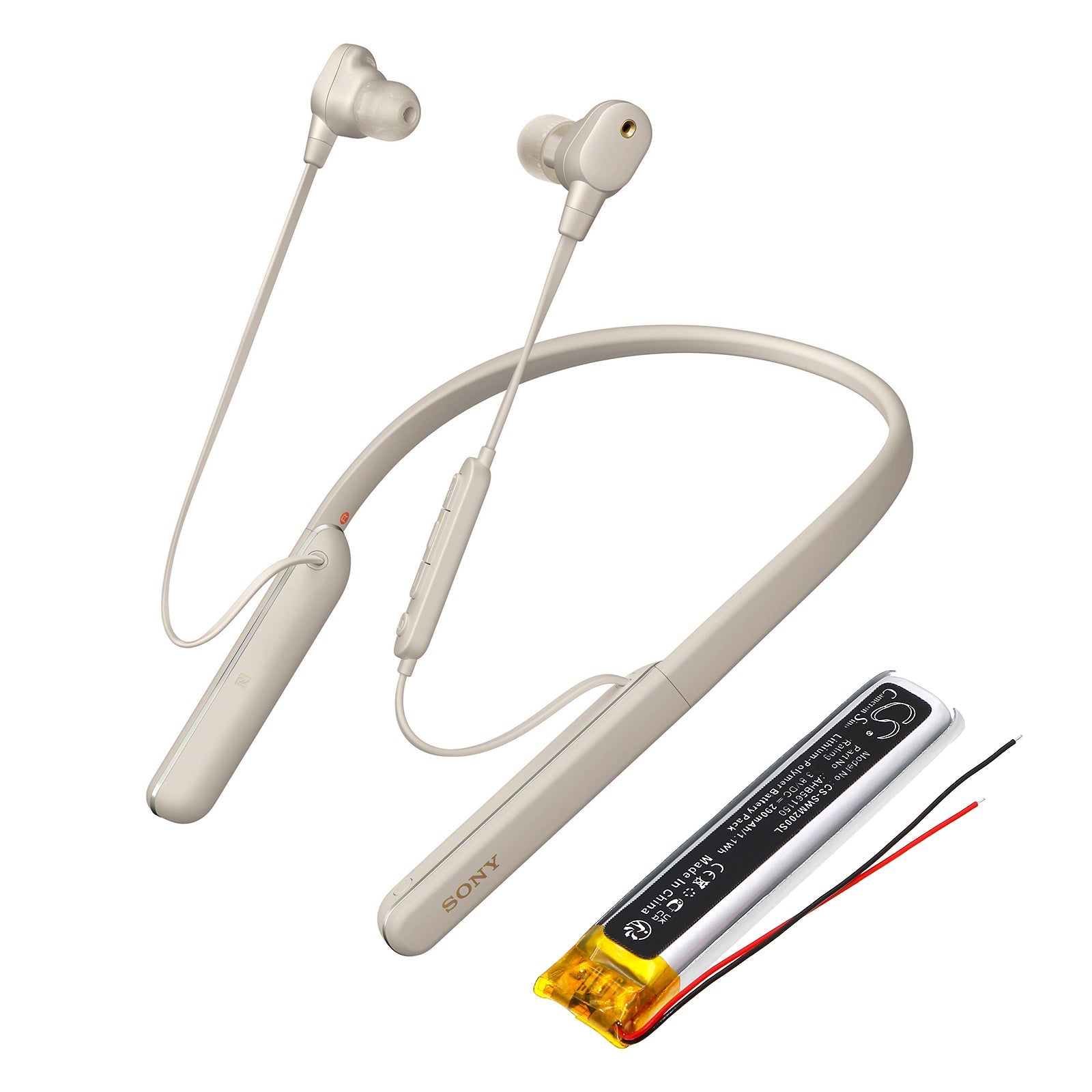 Li-Polymer, Wireless Headset Battery fits Sony Wi-1000xm2, 3.8V, 290mAh Wireless Headset Cameron Sino Technology Limited