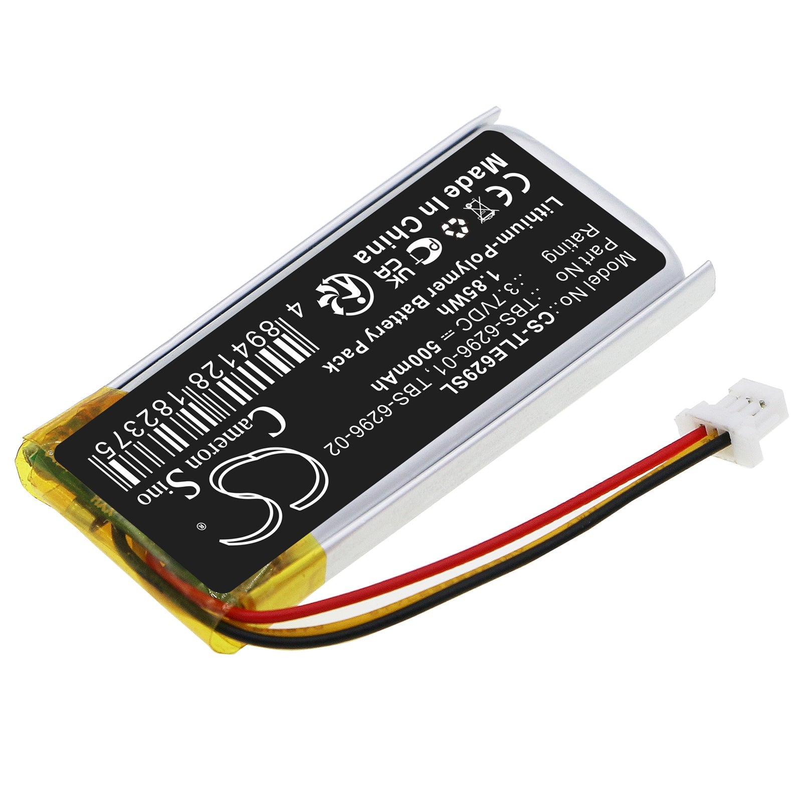 Li-Polymer, Wireless Headset Battery fits Turtle Beach Elite Atlas Aero, Elite Atlas Aero Rx, 3.7V, 500mAh Wireless Headset Cameron Sino Technology Limited