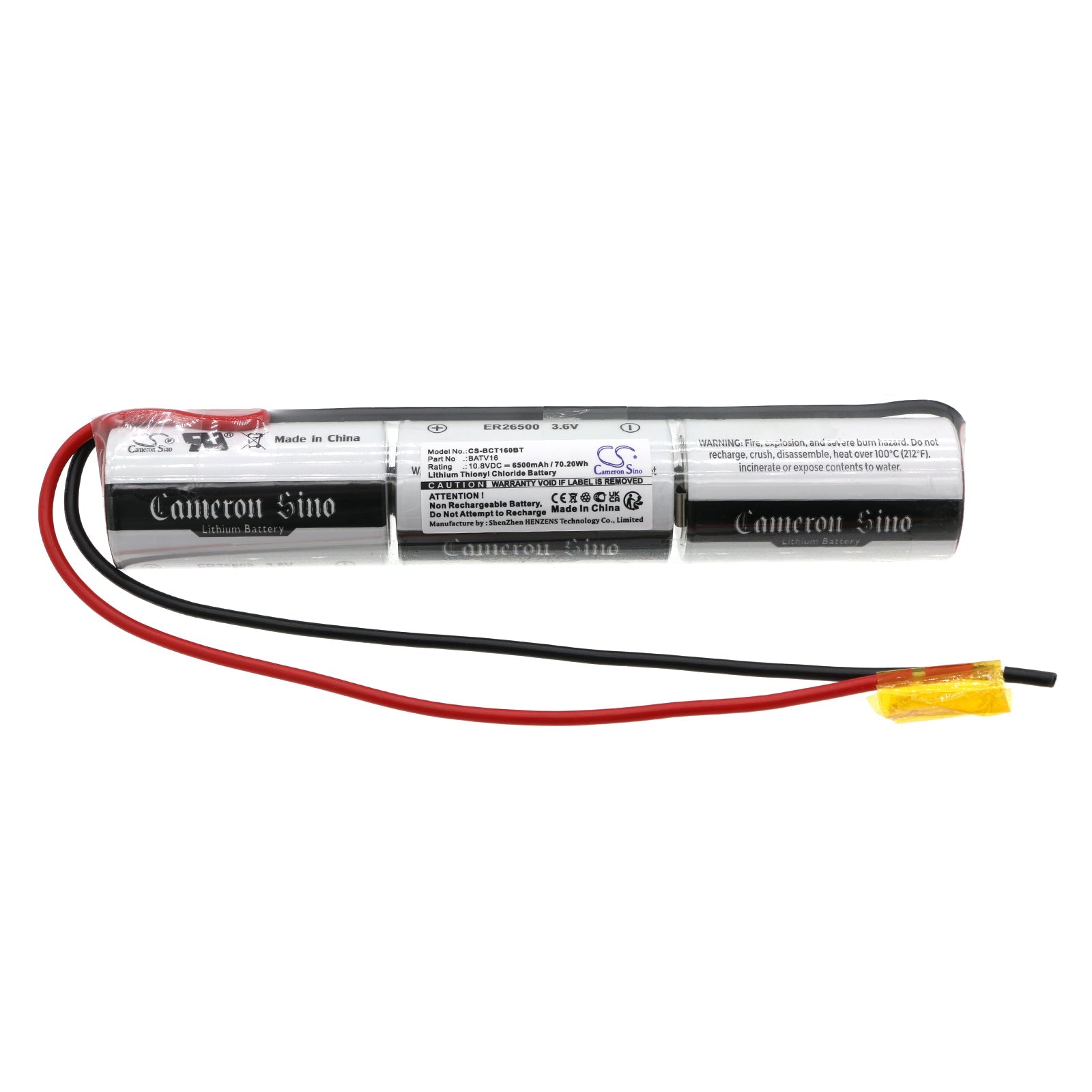 Li-SOCl2, Alarm System Battery fits Daitem C104 Compact, Dc643, 10.8V, 6500mAh Alarm System Cameron Sino Technology Limited