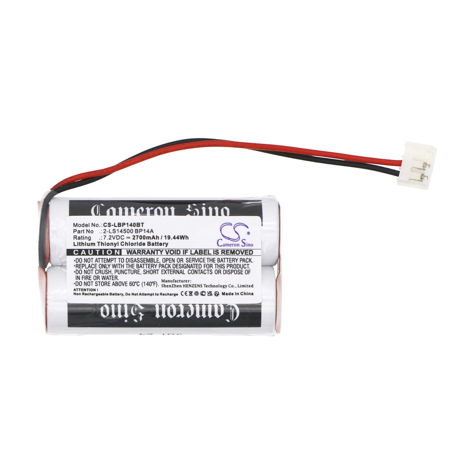 Li-SOCl2, Alarm System Battery fits Label Alcose, Cesar, 7.2V, 2700mAh Alarm System Cameron Sino Technology Limited
