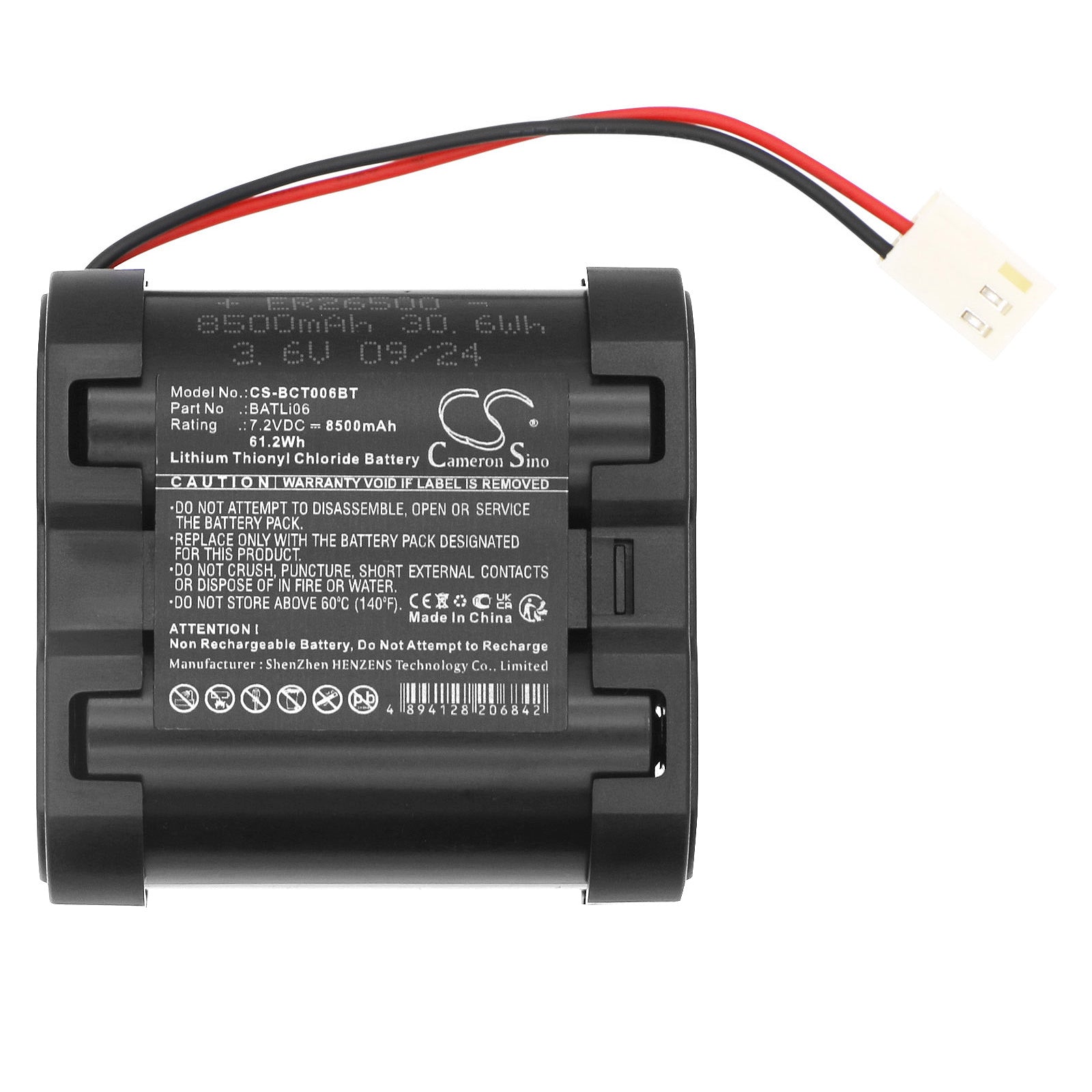 Li-SOCl2, Alarm System Battery fits Logisty D14650f, Dp8000, 7.2V, 8500mAh Alarm System Cameron Sino Technology Limited