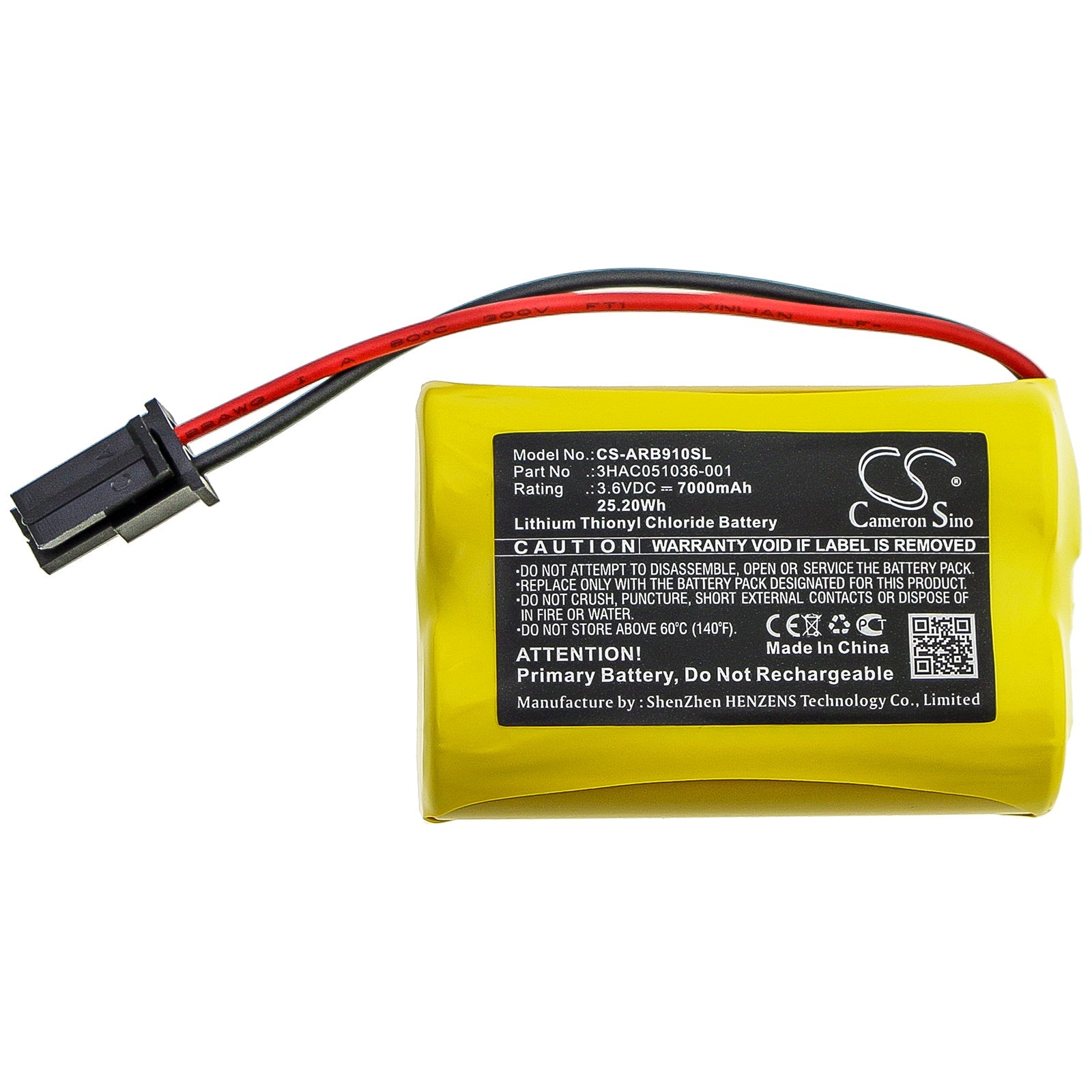 Li-SOCl2 Battery fits Abb, 1s2 Pls17500, Irb 1200, Irb 910sc 3.6V, 7000mAh PLC Cameron Sino Technology Limited