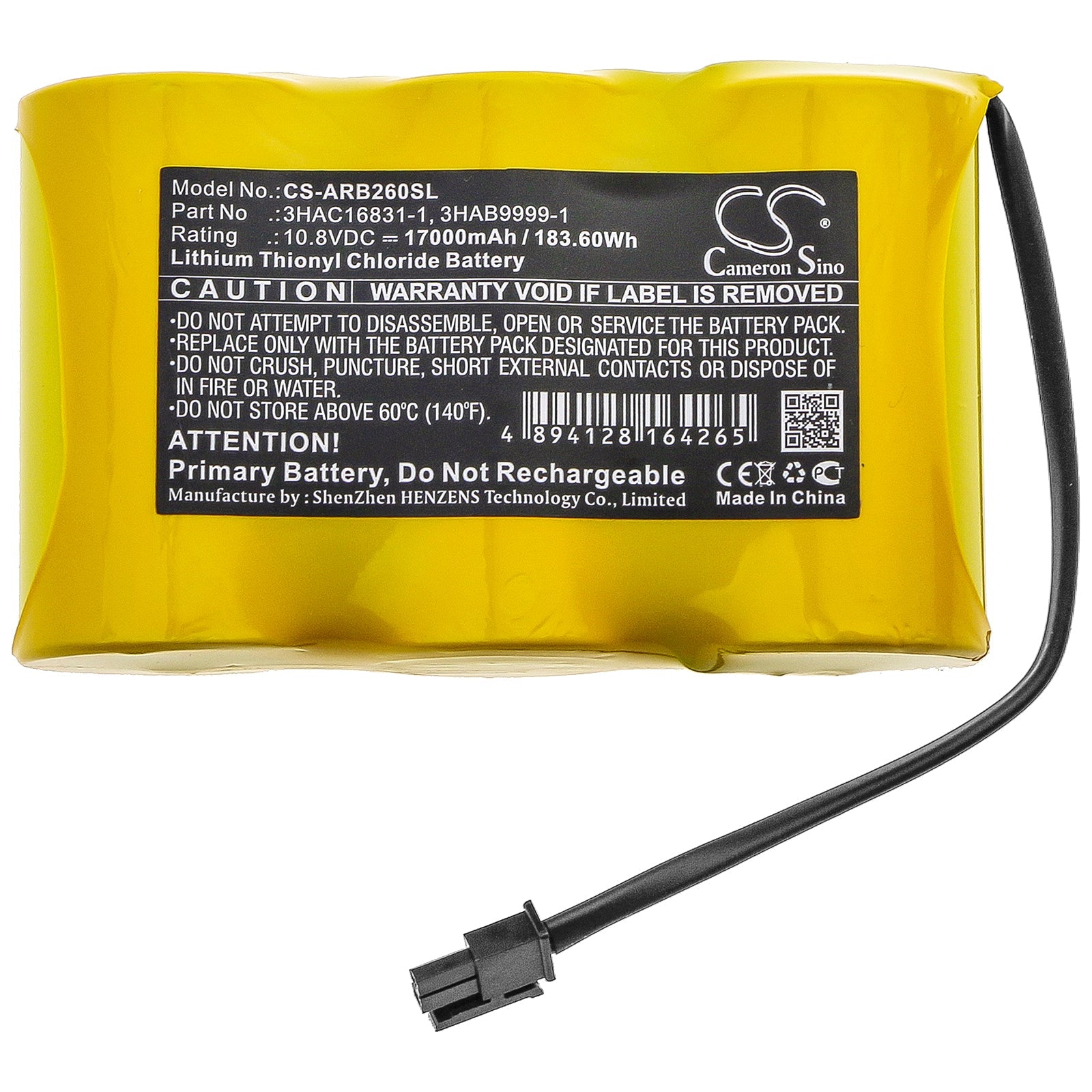 Li-SOCl2 Battery fits Abb, Irb 140 M2000, Irb 140 M2000a 10.8V, 17000mAh PLC Cameron Sino Technology Limited
