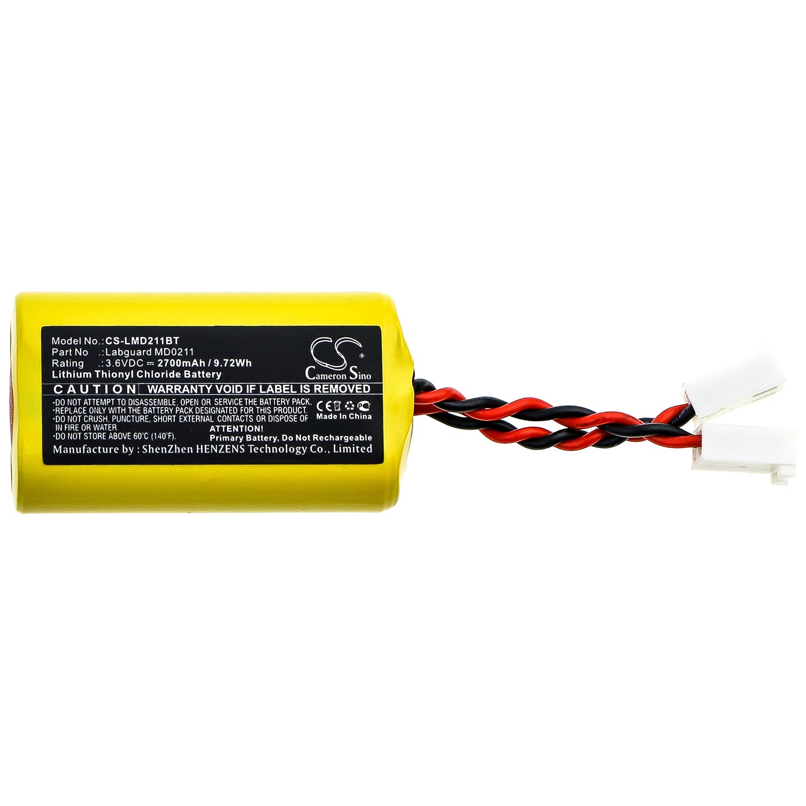 Li-SOCl2 Battery fits Allarme, Labguard Md0211 3.6V, 2700mAh Alarm System Cameron Sino Technology Limited