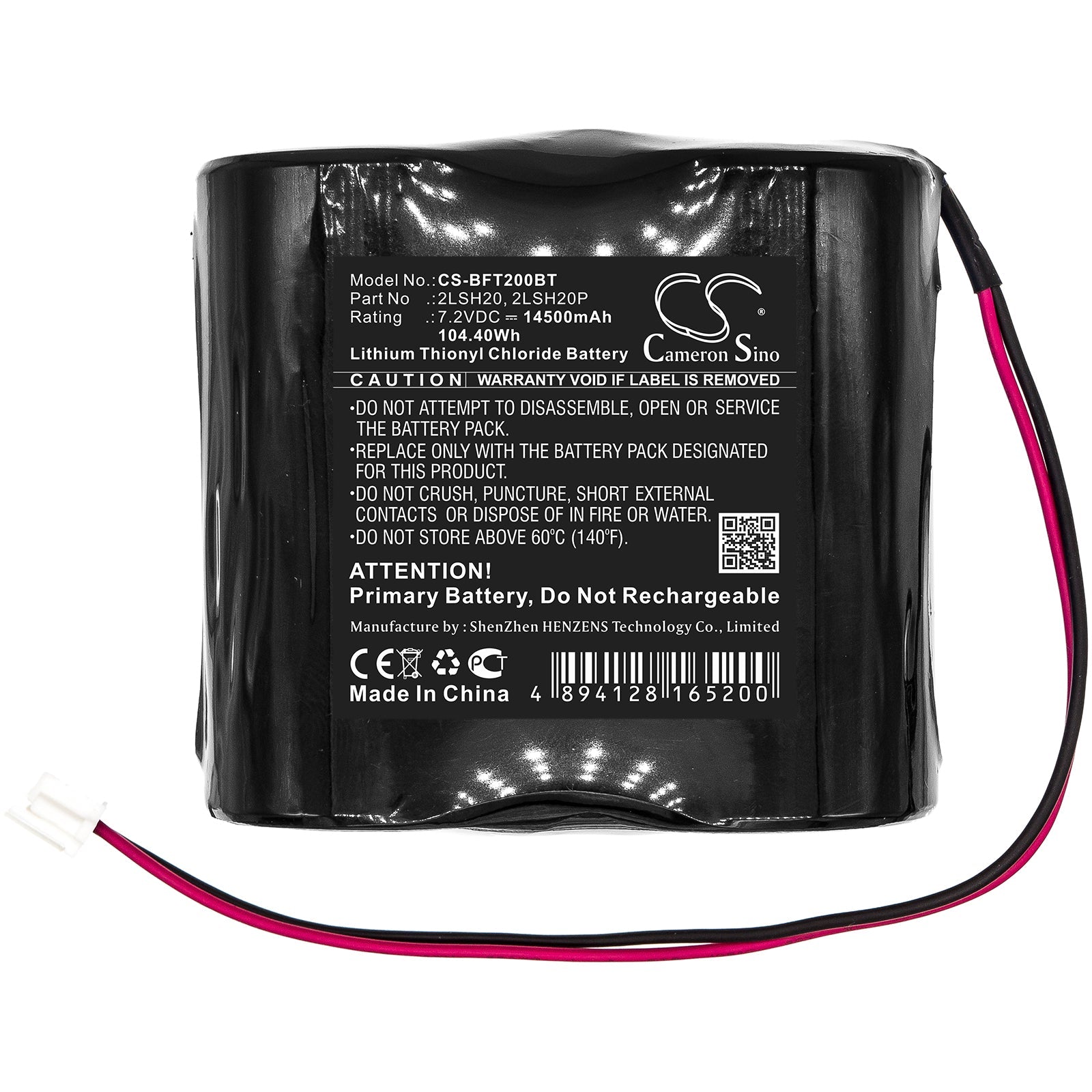Li-SOCl2 Battery fits Gas Fire, Ignition 7.2V, 14500mAh PLC Cameron Sino Technology Limited