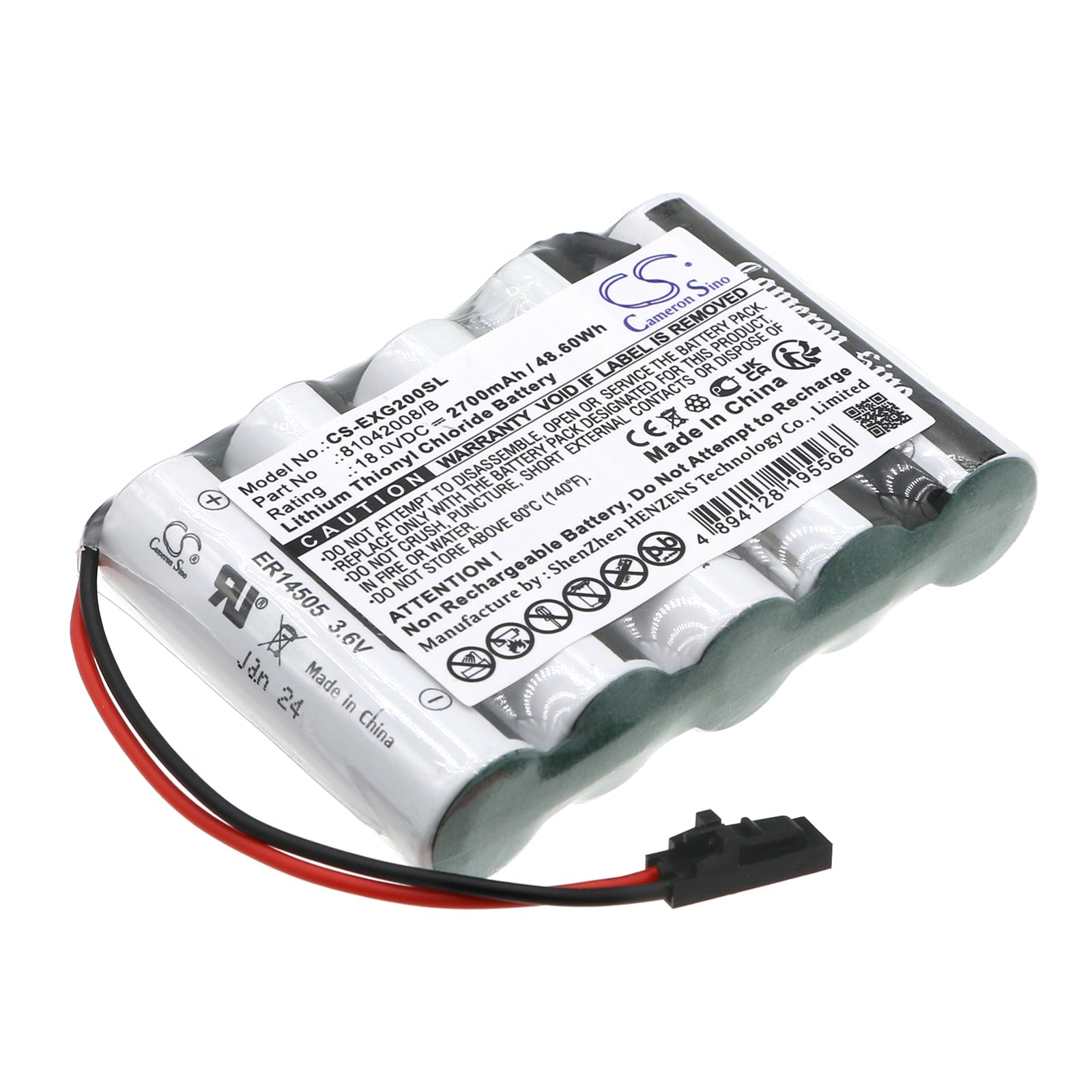 Li-SOCl2, Equipment, Survey, Test Battery fits Exogen 2000+ Bone Healing System, 18.0V, 2700mAh Equipment, Survey, Test Cameron Sino Technology Limited