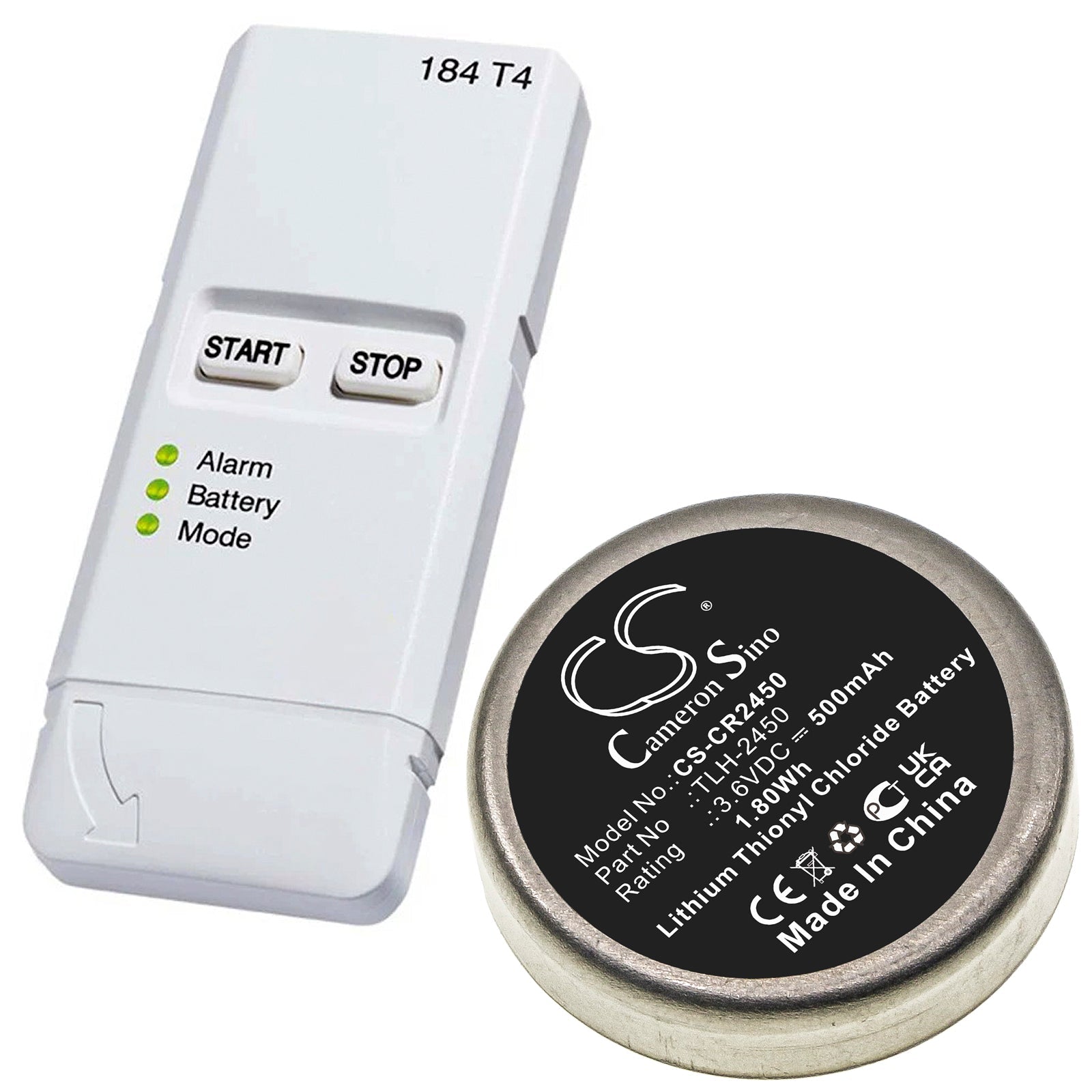 Li-SOCl2, Equipment, Survey, Test Battery fits Testo 184-t4, 3.6V, 500mAh Equipment, Survey, Test Cameron Sino Technology Limited