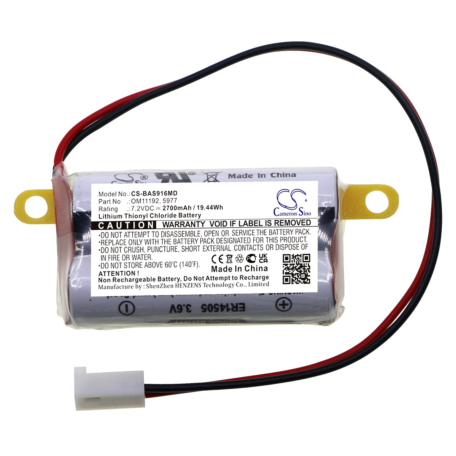 Li-SOCl2, Medical Battery fits Baxter Healthcare 2m91617, Colleague Infusion Pump Memory, 7.2V, 2700mAh Medical Cameron Sino Technology Limited