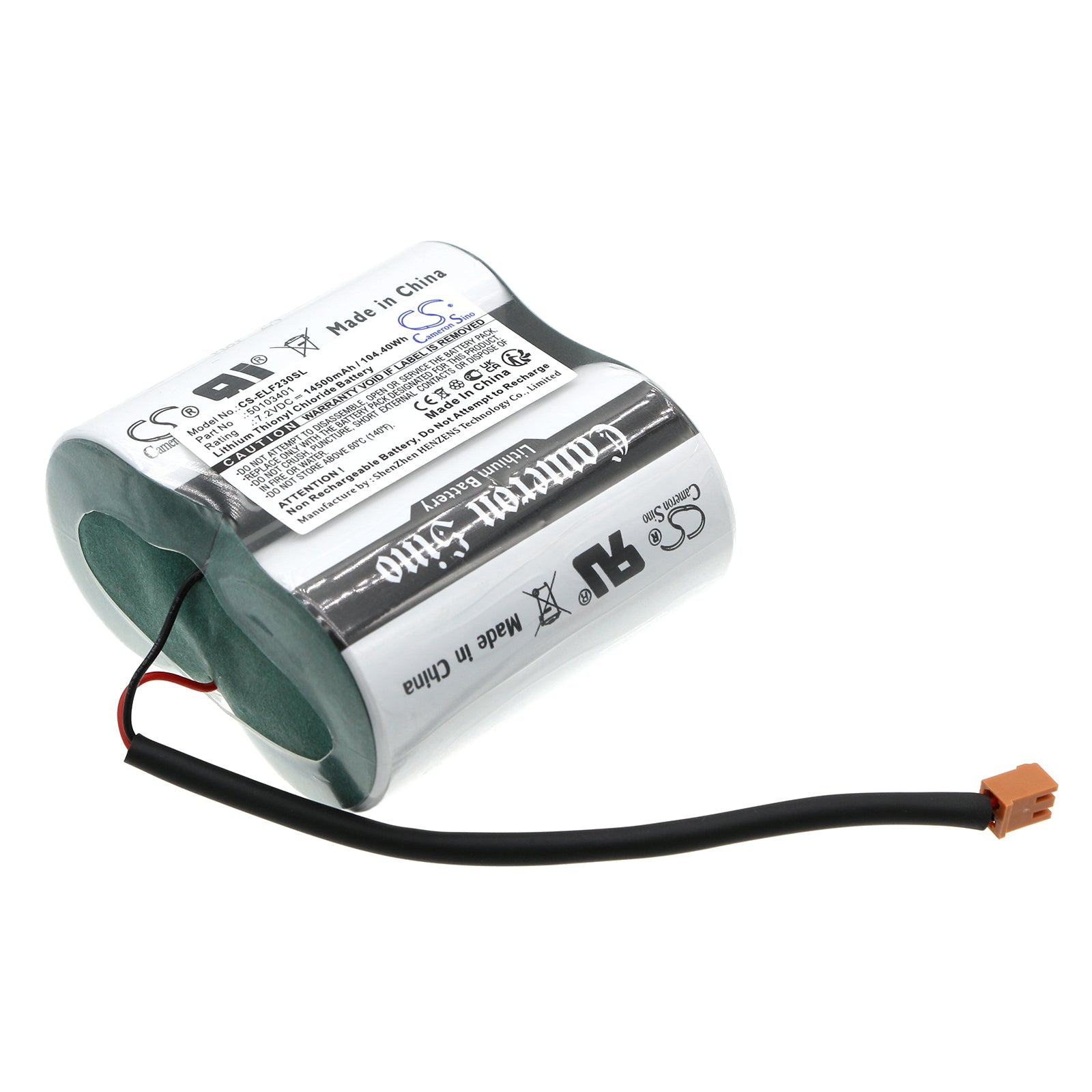 Li-SOCl2, PLC Battery fits Elster Fe230, 7.2V, 14500mAh PLC Cameron Sino Technology Limited