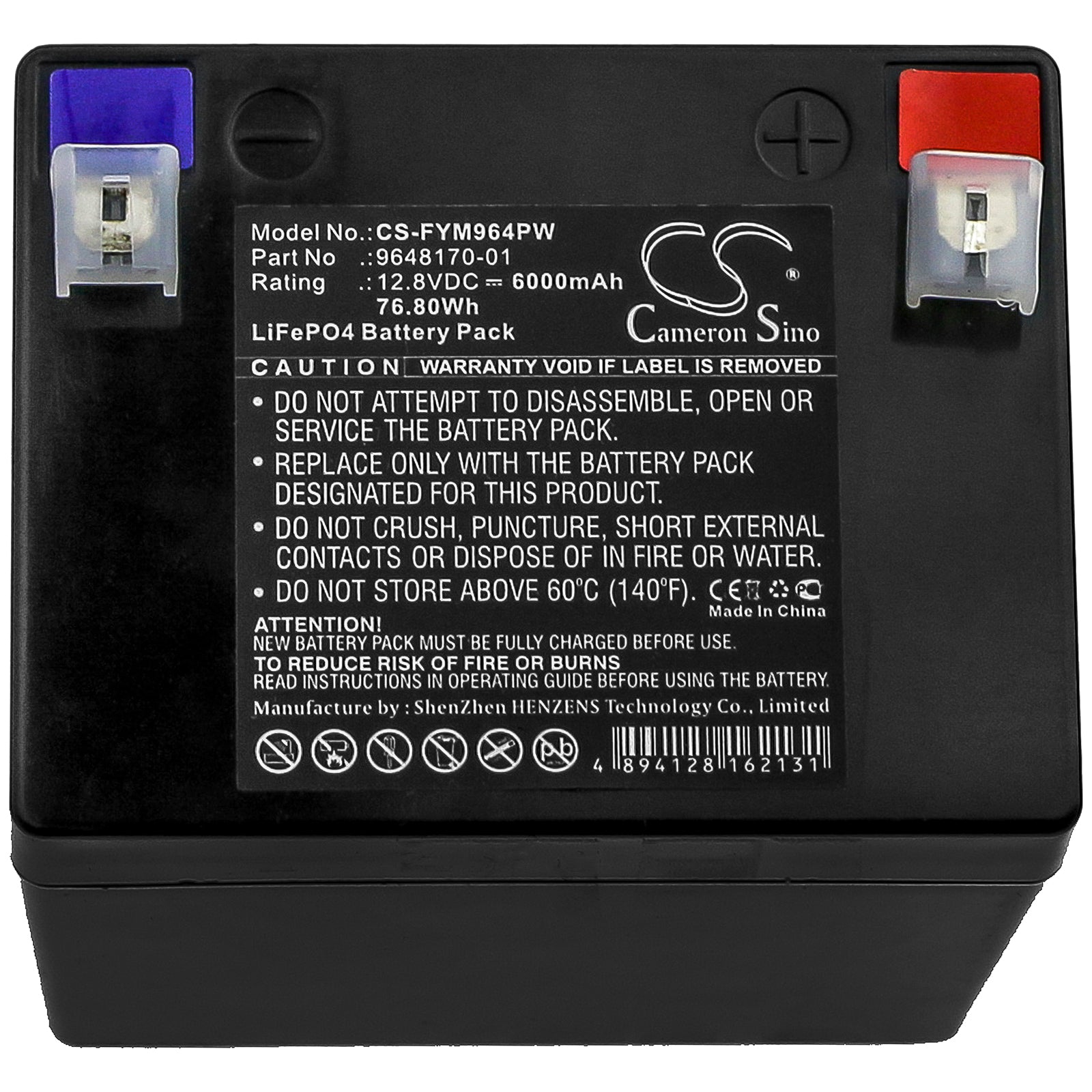 LiFePO4 Battery fits Flymo, Sabre Blow Attachment, Sabre Blow Attachment (9646619-62) 12.8V, 6000mAh Lawn Mowers Cameron Sino Technology Limited
