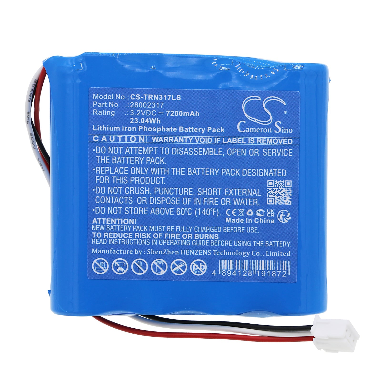 LiFePO4, Emergency Lighting Battery fits Tridonic 28002317, 3.2V, 7200mAh Emergency Lighting Cameron Sino Technology Limited