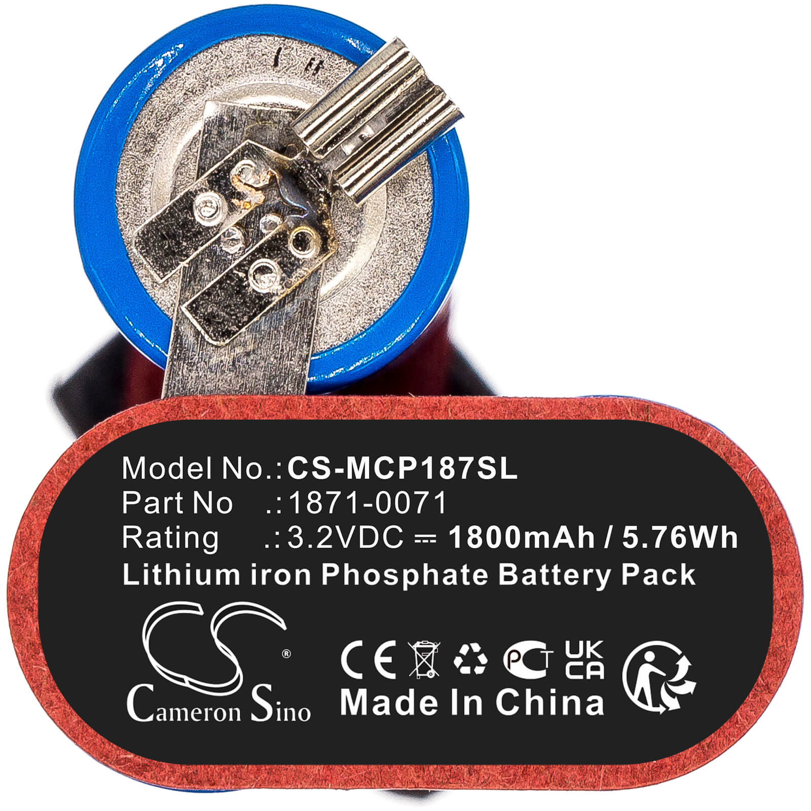 LiFePO4 shaver battery fits Moser, 1871-0071, Chrom Style Pro 1871 3.2V, 1800mAh Shaver Cameron Sino Technology Limited