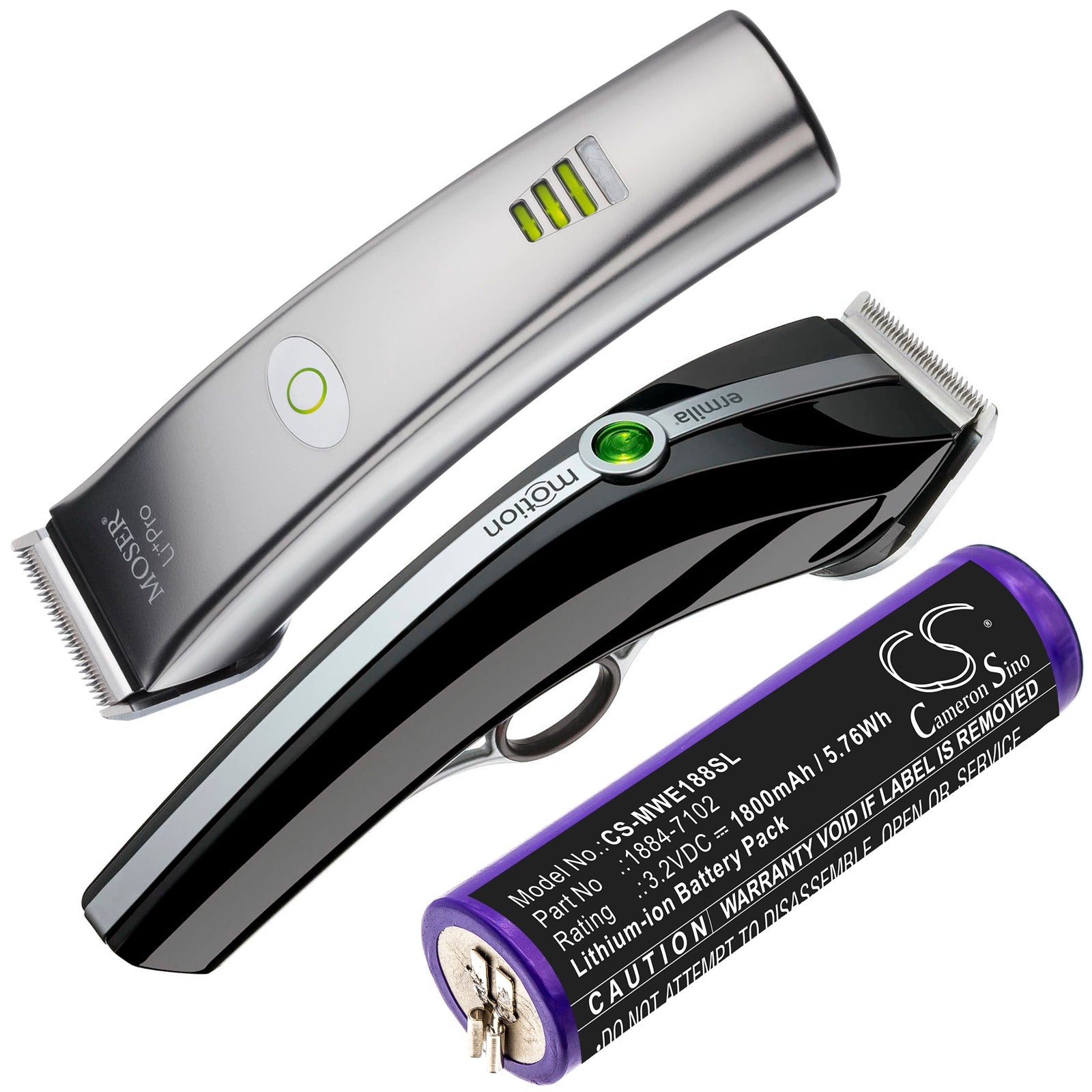 LiFePO4 shaver battery fits Moser, 1884 Li+pro, Ermila 1884, Ermila 1885 3.2V, 1800mAh Shaver Cameron Sino Technology Limited