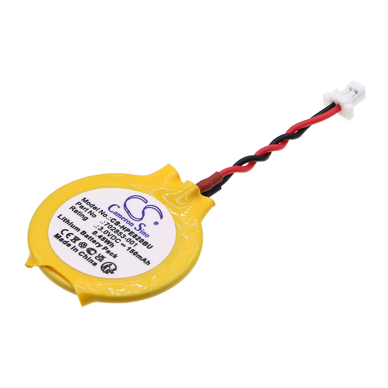 Lithium, CMOS / BackUp Battery fits Hp 9480m, Elitebook 1030 G1, 3.0V, 150mAh CMOS / BackUp Cameron Sino Technology Limited