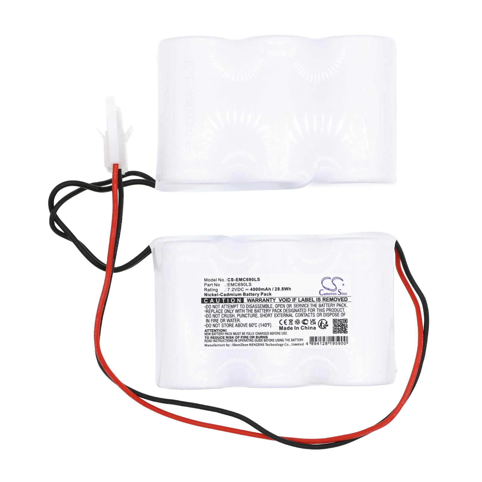 Ni-CD, Emergency Lighting Battery fits Cameron Sino Technologies, 7.2V, 4000mAh Emergency Lighting Cameron Sino Technology Limited