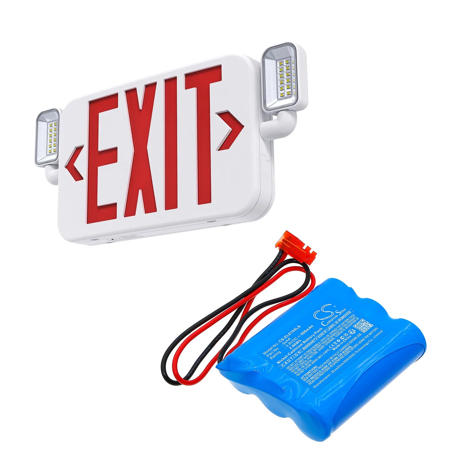 Ni - CD, Emergency Lighting Battery fits Elxteu Best Lighting Emergency Exit S, 3.6V, 800mAh - Batterybuyer.ca