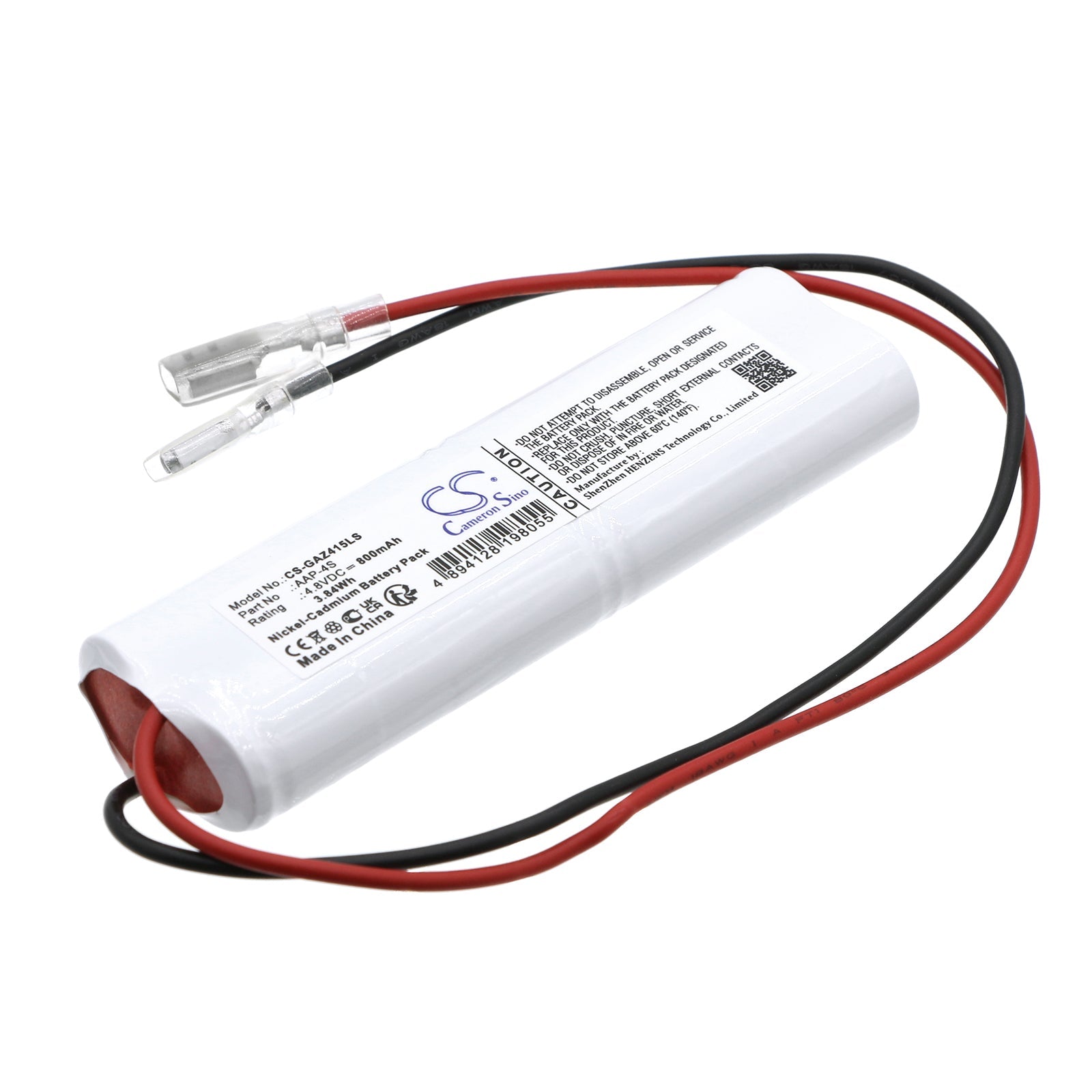 Ni-CD, Emergency Lighting Battery fits Gaz 5161000415, 4.8V, 800mAh Emergency Lighting Cameron Sino Technology Limited