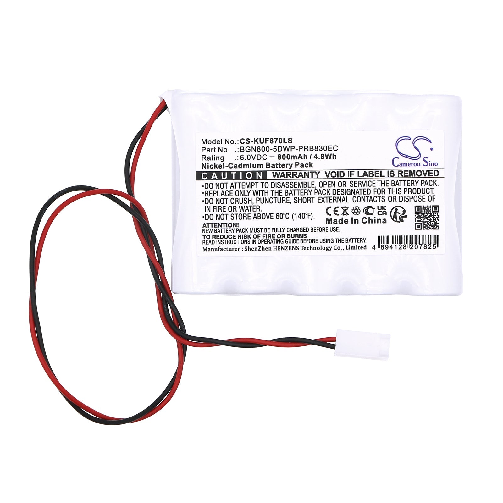 Ni-CD, Emergency Lighting Battery fits Kaufel 001870, 11110, 6.0V, 800mAh Emergency Lighting Cameron Sino Technology Limited