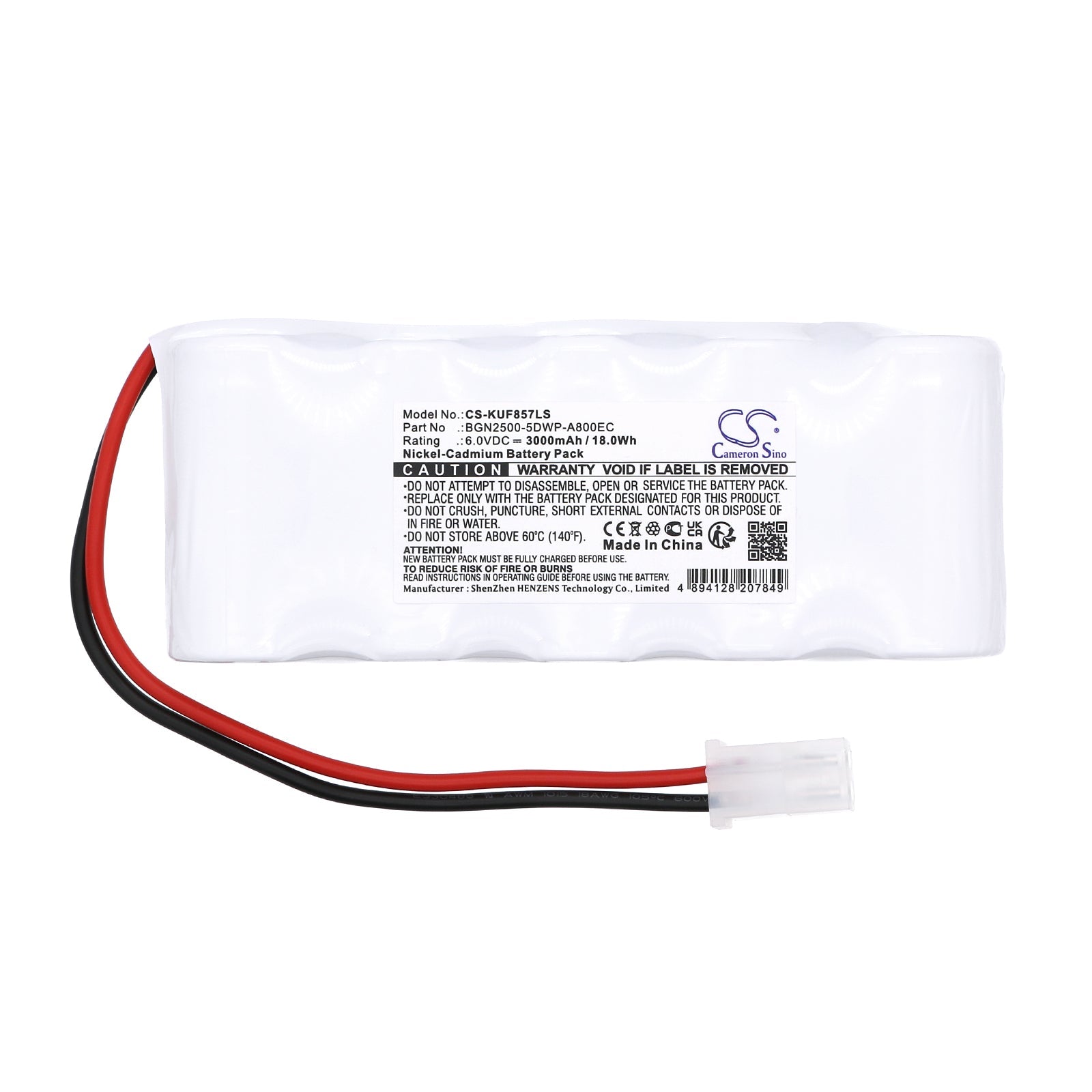 Ni-CD, Emergency Lighting Battery fits Kaufel 850.0057, 6.0V, 3000mAh Emergency Lighting Cameron Sino Technology Limited