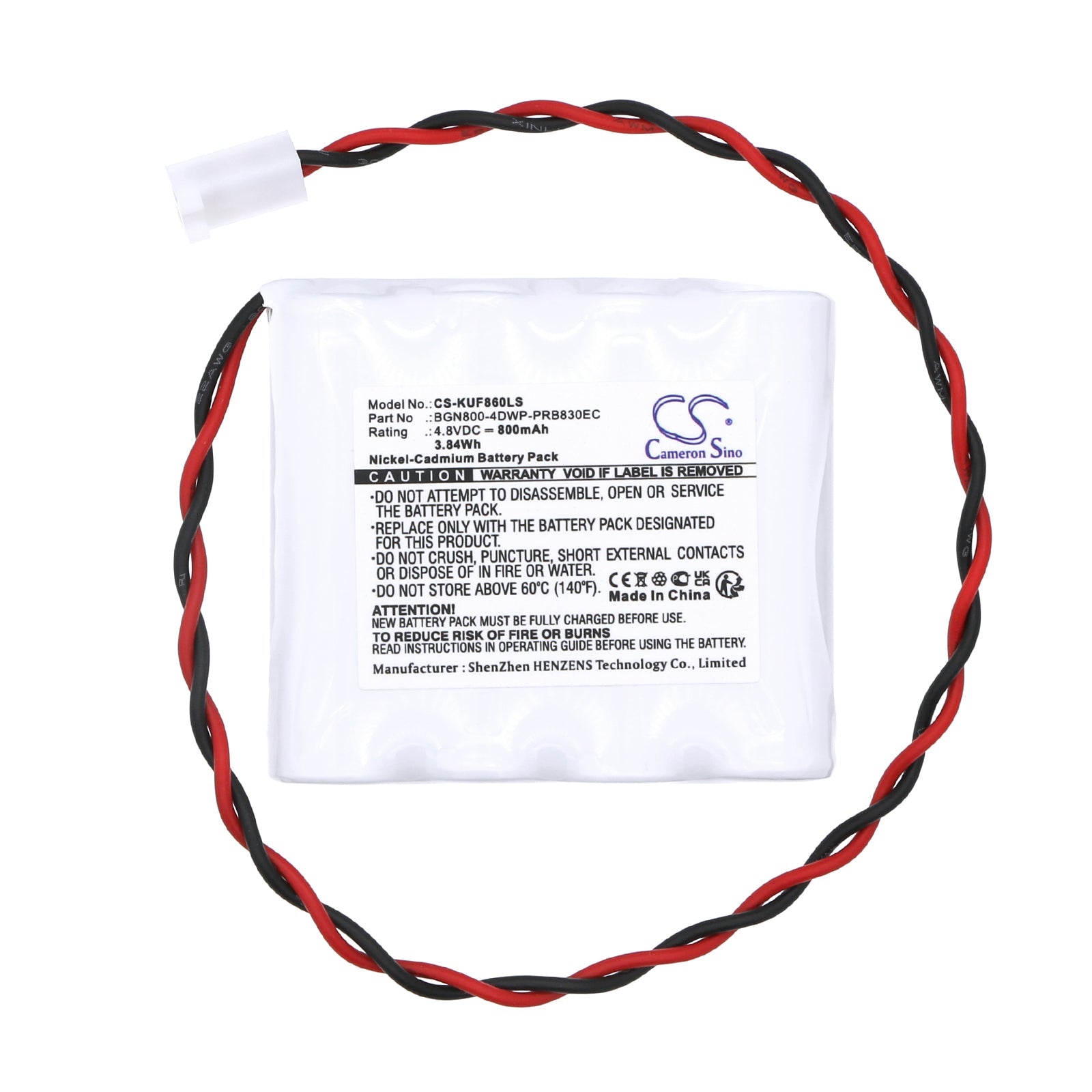 Ni-CD, Emergency Lighting Battery fits Kaufel 850.0060 Aa/4, 4.8V, 800mAh Emergency Lighting Cameron Sino Technology Limited