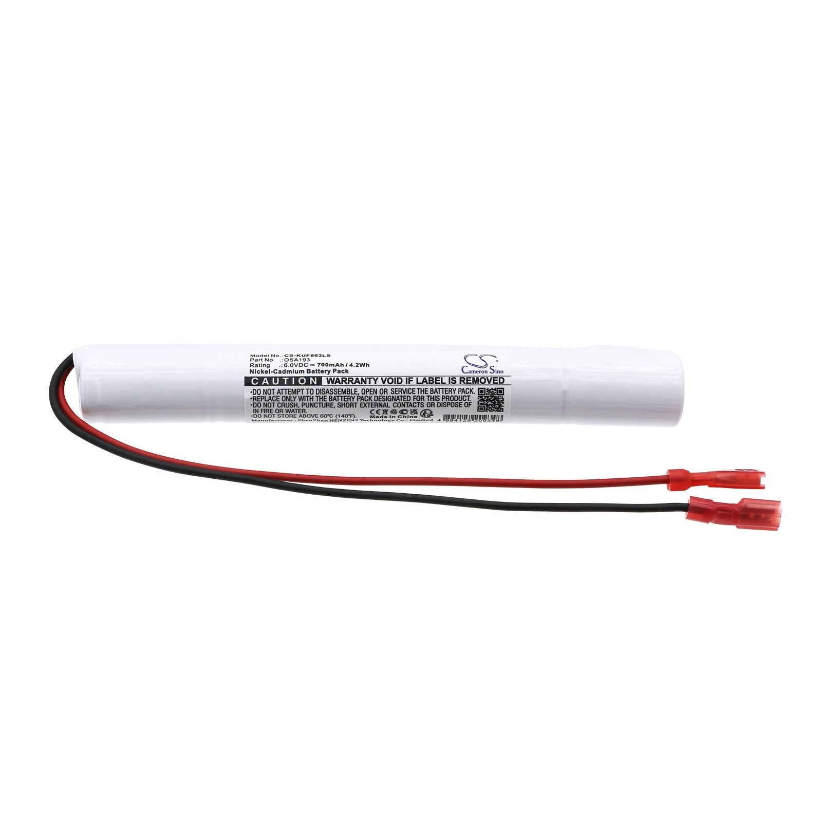 Ni-CD, Emergency Lighting Battery fits Kaufel 850.0063, 6.0V, 700mAh Emergency Lighting Cameron Sino Technology Limited