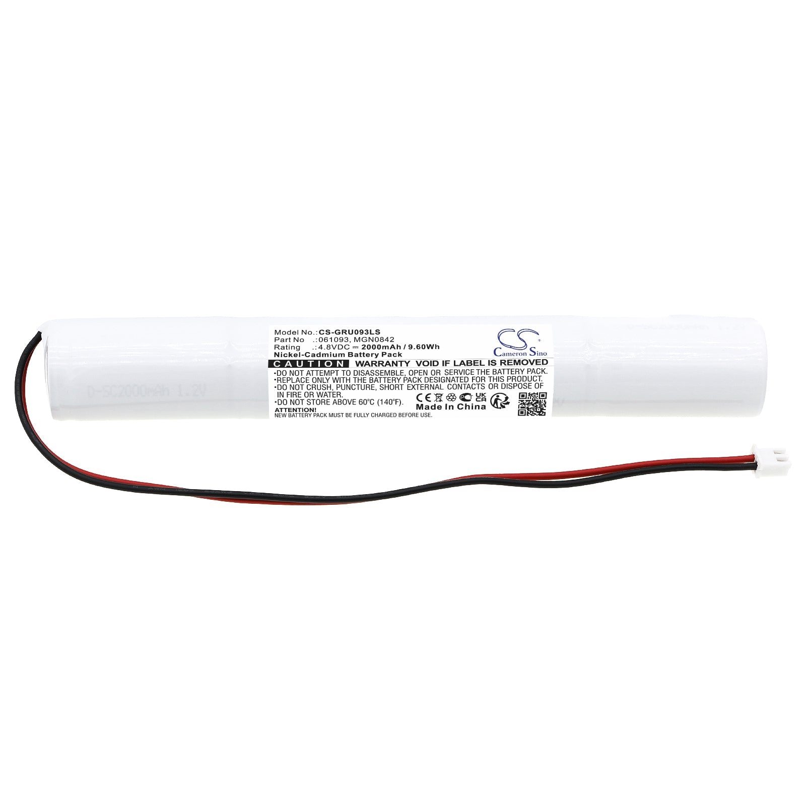 Ni-CD, Emergency Lighting Battery fits Legrand Ip66 Eco1, 4.8V, 2000mAh Emergency Lighting Cameron Sino Technology Limited