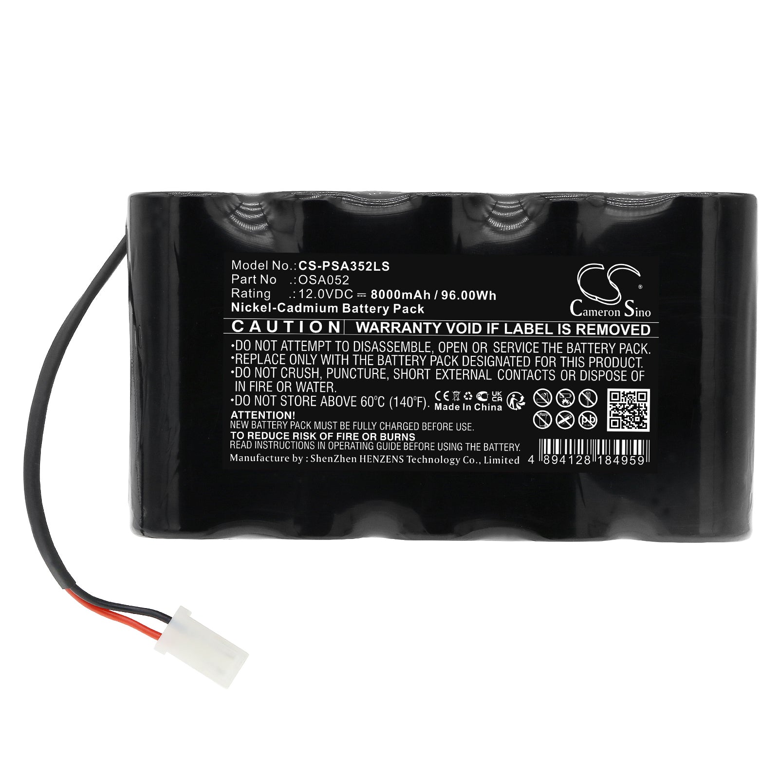 Ni-CD, Emergency Lighting Battery fits Lithonia A35241, Powersonic A35241, 12.0V, 8000mAh Emergency Lighting Cameron Sino Technology Limited