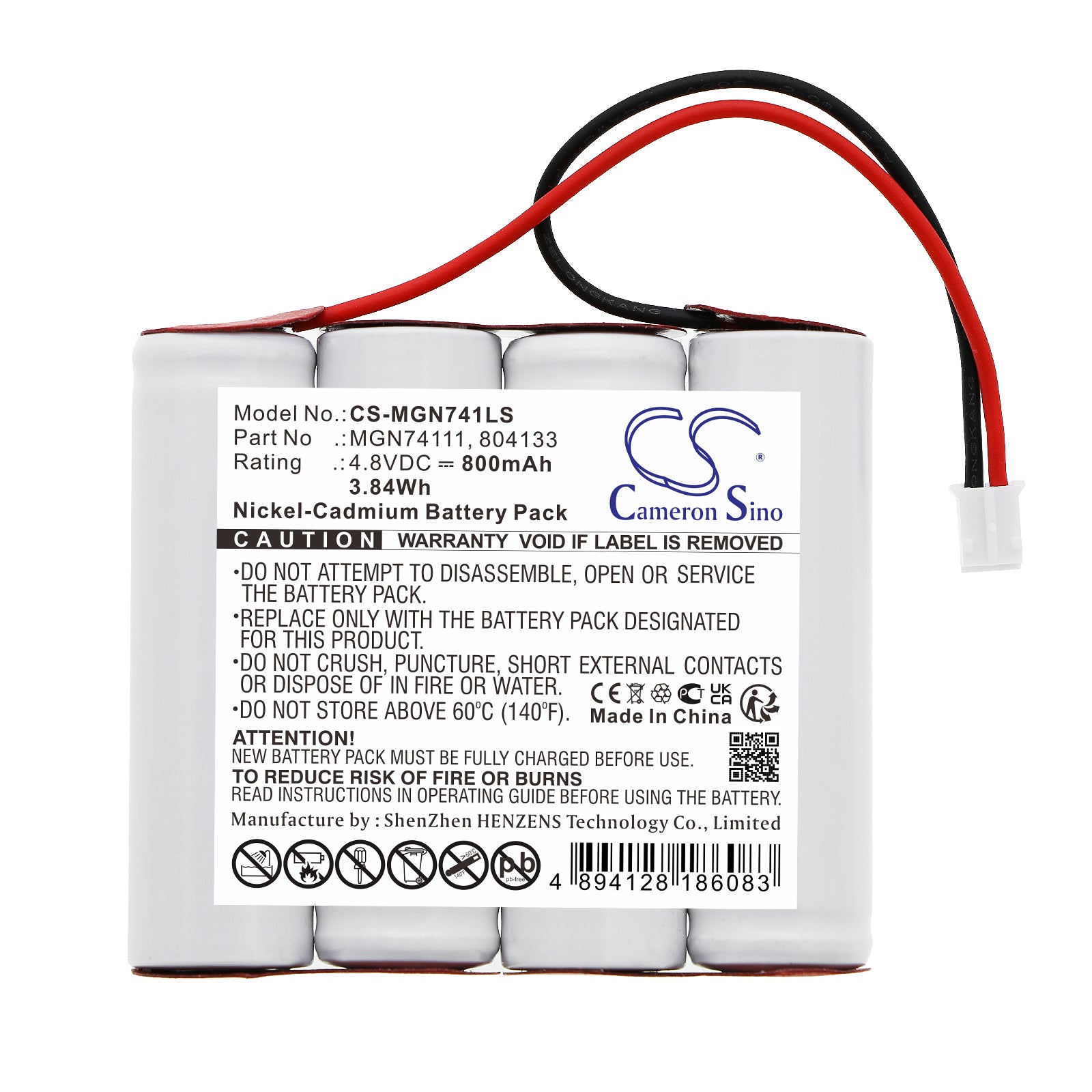 Ni-CD, Emergency Lighting Battery fits Luminox 804133, 805504, 4.8V, 800mAh Emergency Lighting Cameron Sino Technology Limited