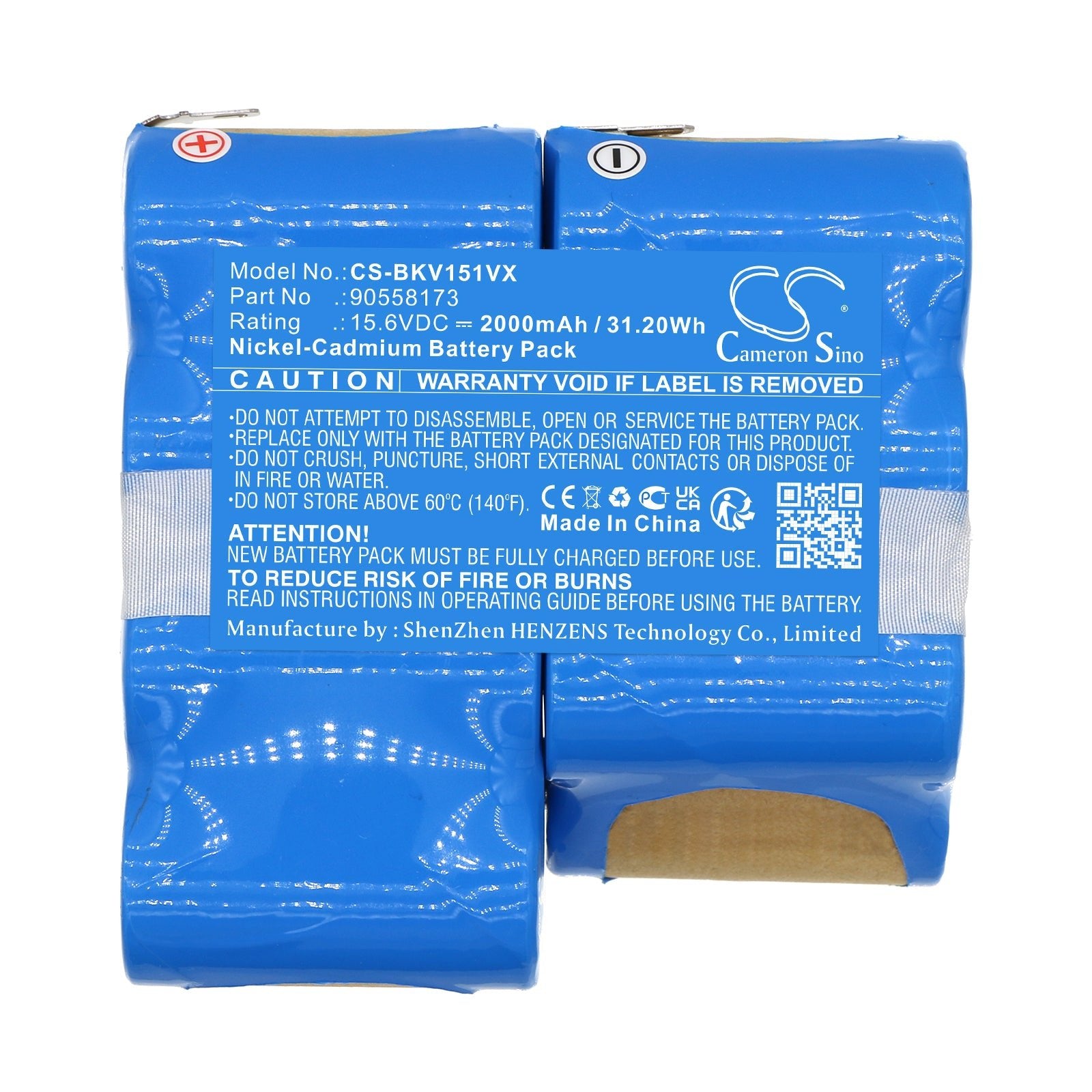 Ni-CD, Vacuum Battery fits Black&decker 15.6v Dustbuster, Chv1510, 15.6V, 2000mAh Vacuum Cameron Sino Technology Limited