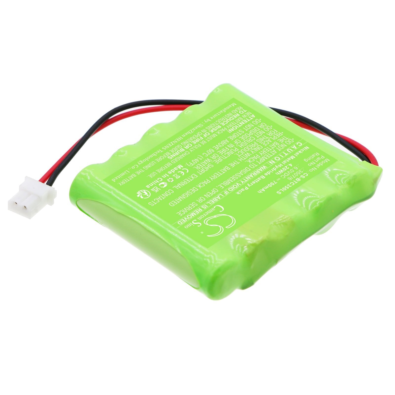 Ni - MH, Alarm System Battery fits Bticino 3486, 3507/6, 6.0V, 700mAh - Batterybuyer.ca