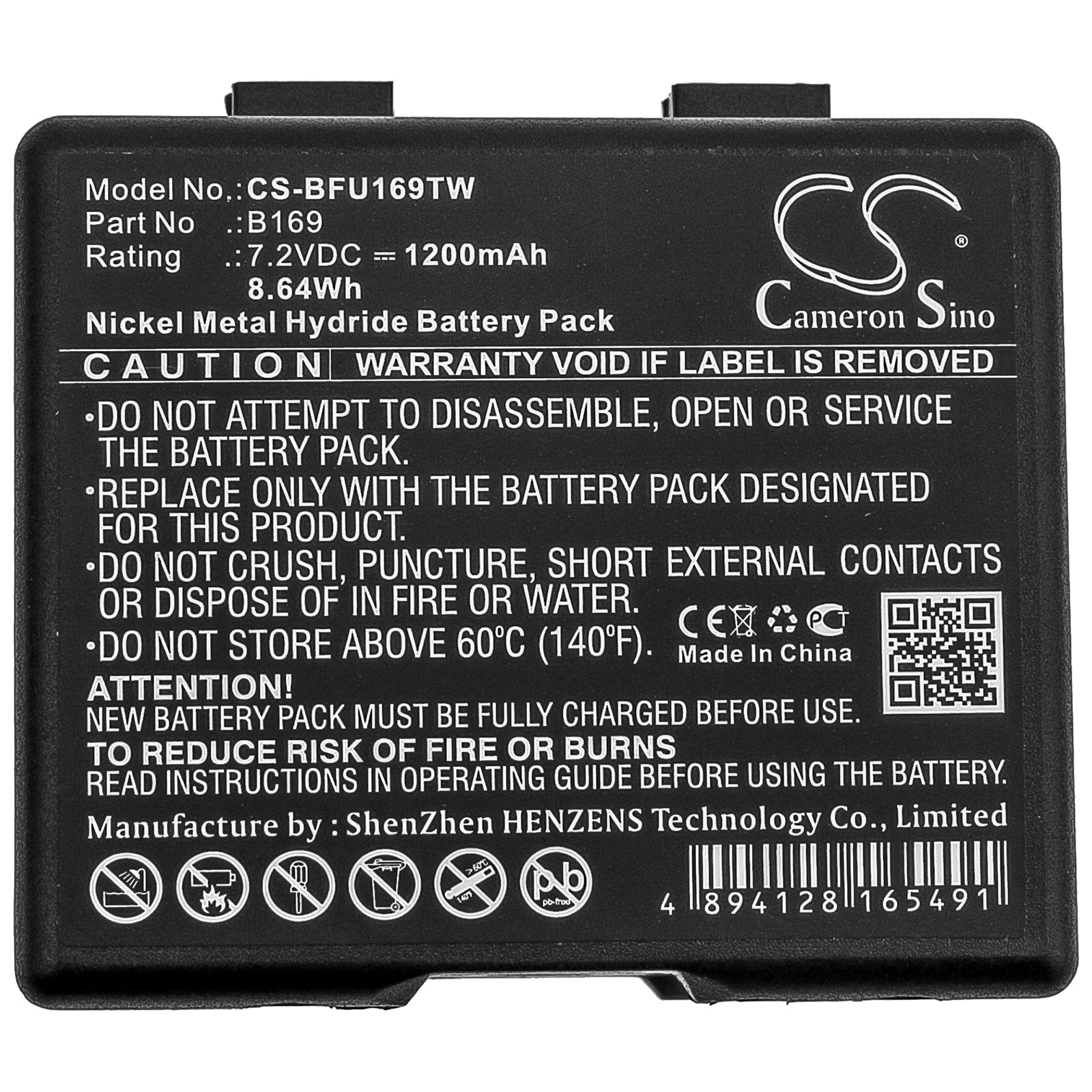 Ni-MH Battery fits Aeg, Teleport K, Bosch, Fug11b 7.2V, 1200mAh Two-Way Radio Cameron Sino Technology Limited
